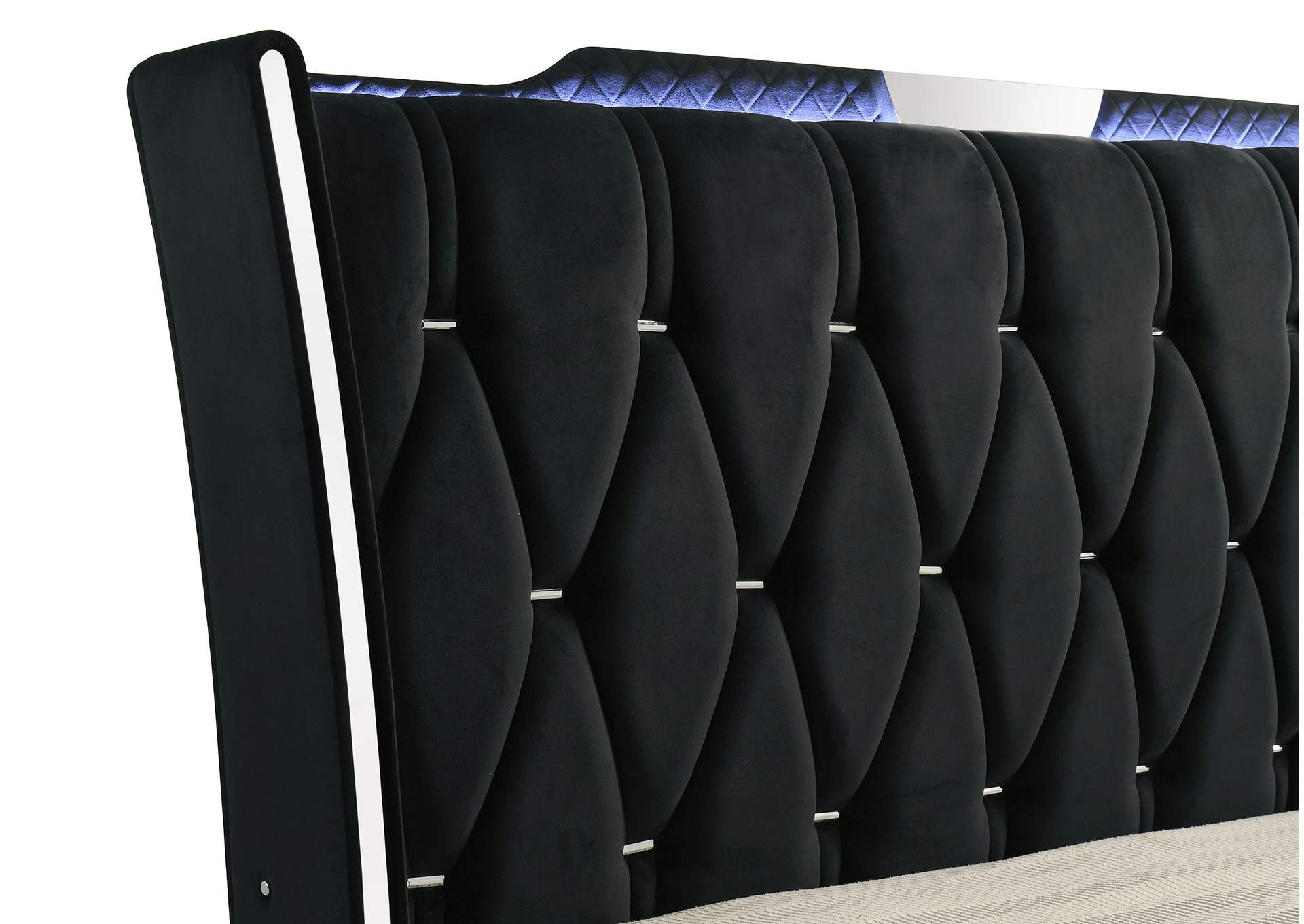 Lorient California King LED Upholstered Bed Black image 8