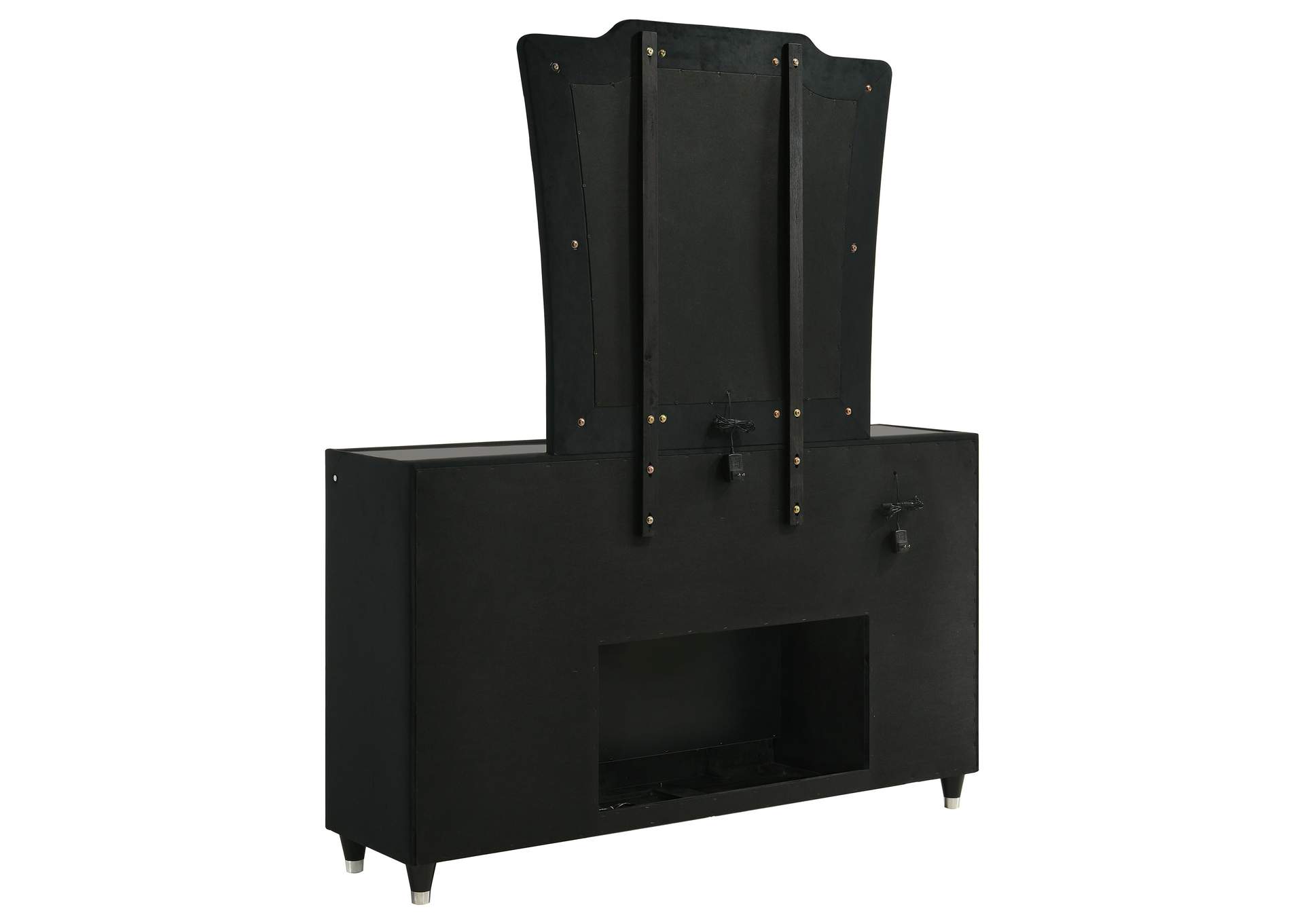 Lorient 8-drawer LED Flame Box Dresser and Mirror Black image 7