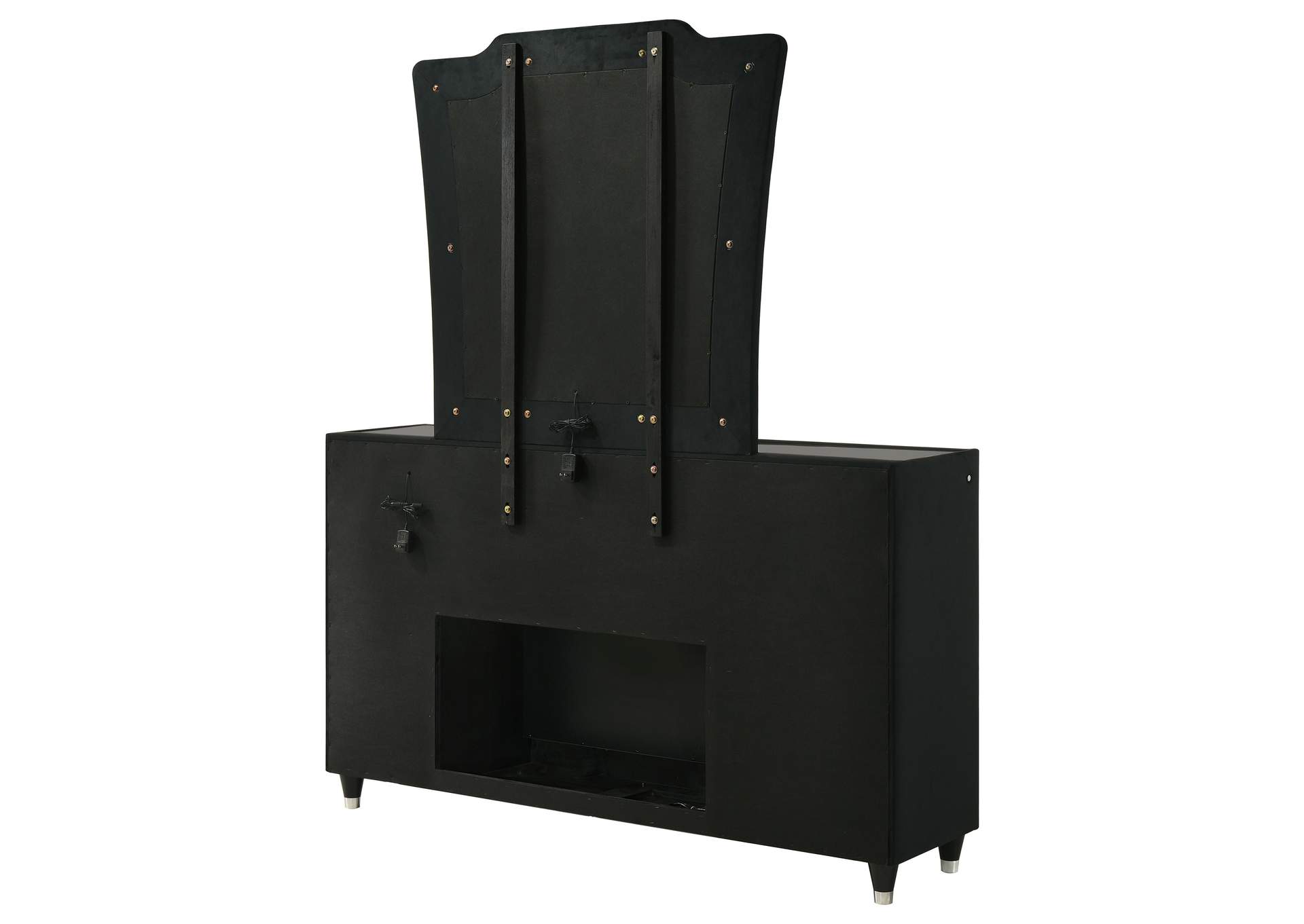 Lorient 8-drawer LED Flame Box Dresser and Mirror Black image 9