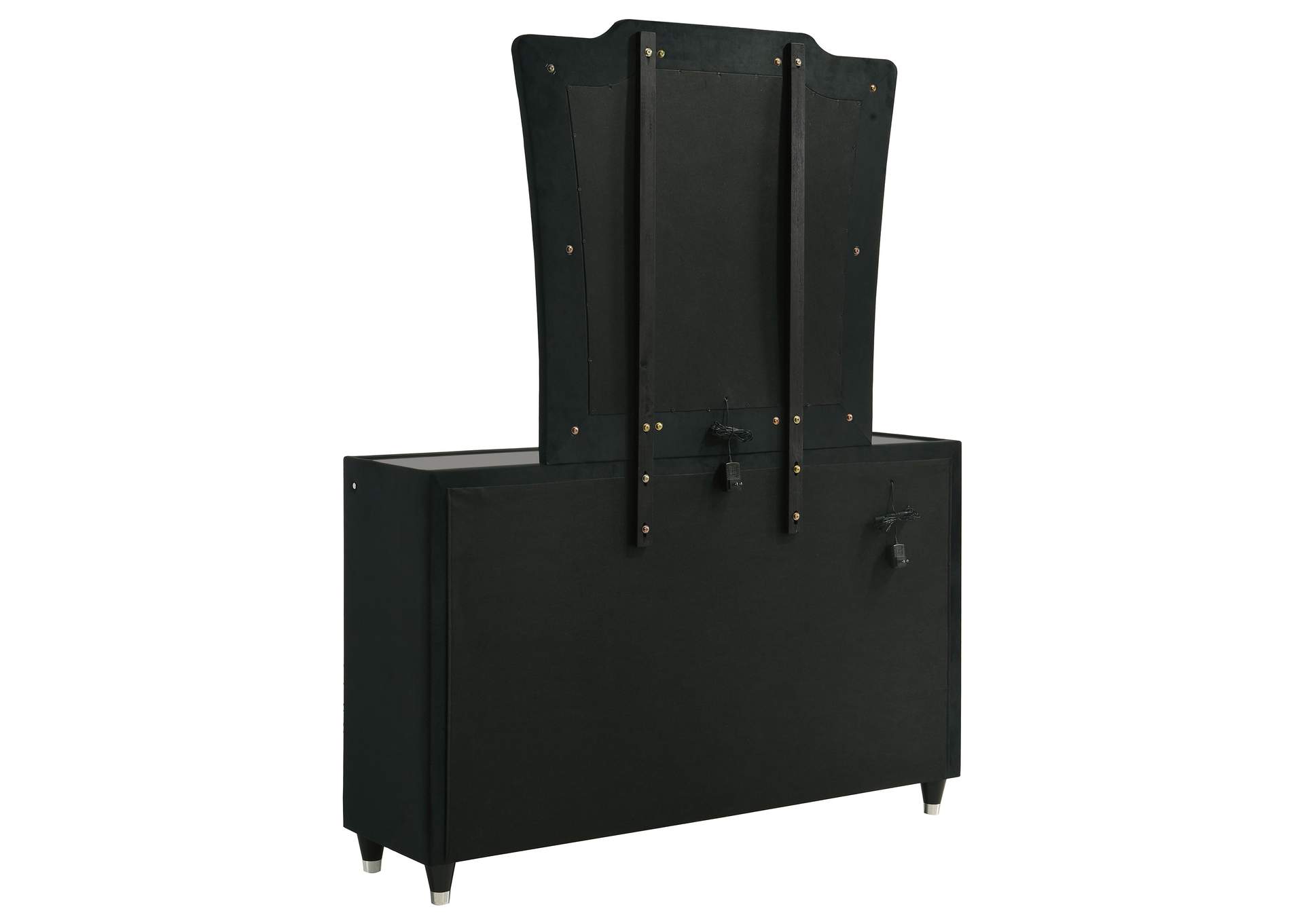 Lorient 8-drawer LED Dresser with Mirror Black image 7