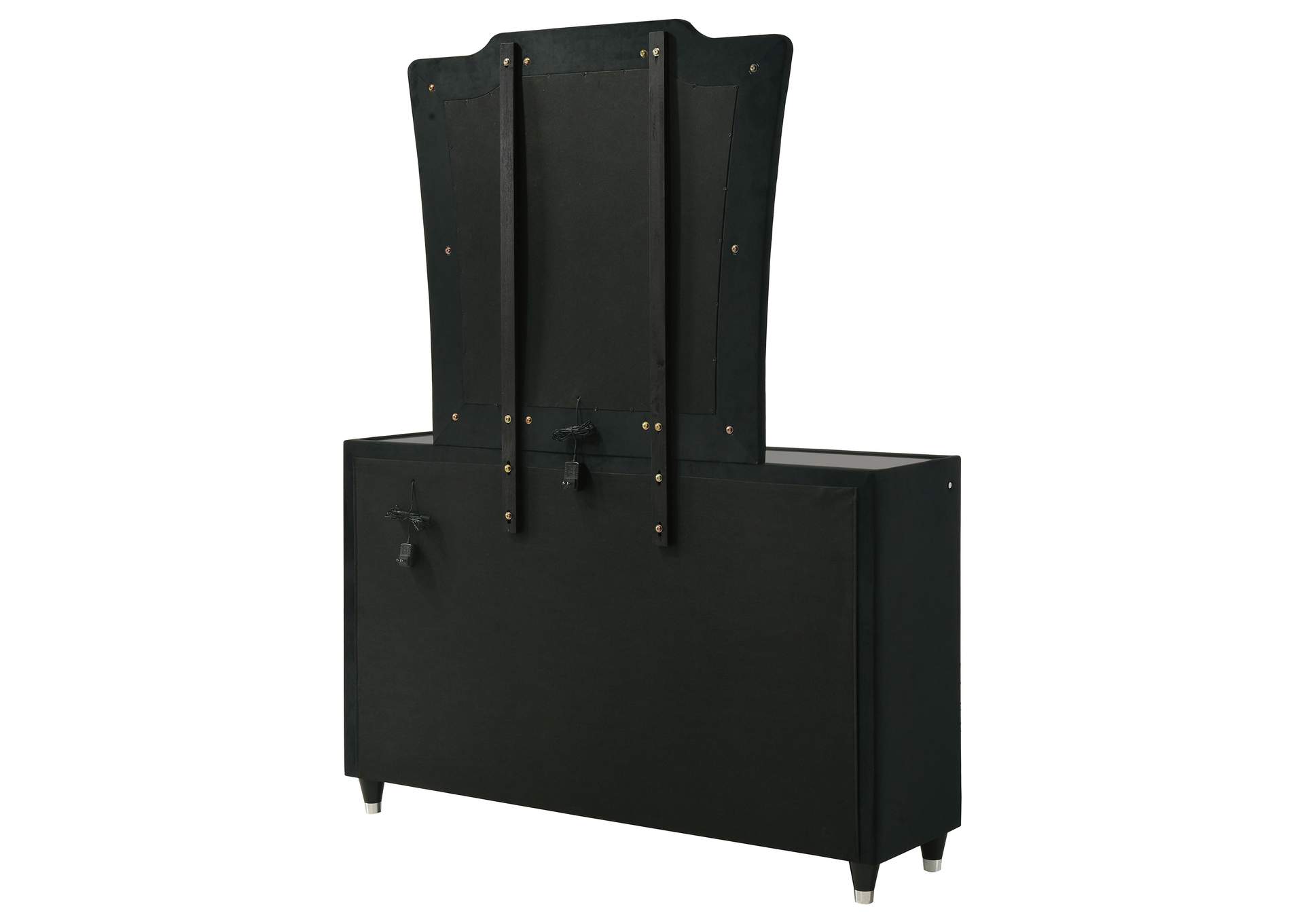 Lorient 8-drawer LED Dresser with Mirror Black image 9