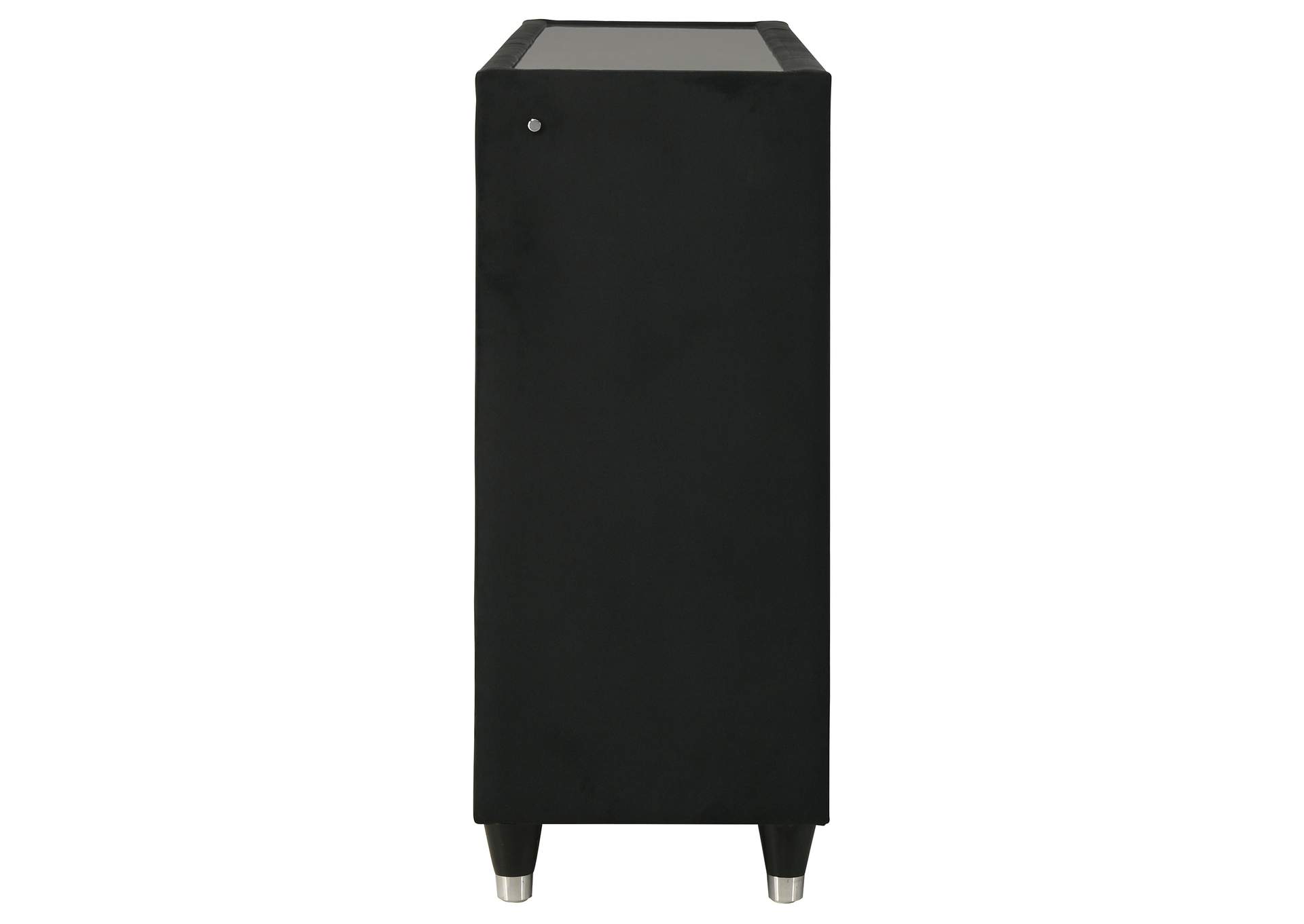 Ravenne 8-drawer Velvet Upholstered LED Dresser Cabinet Black image 6