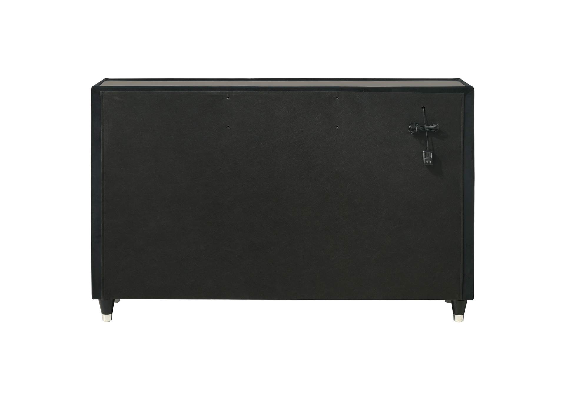 Ravenne 8-drawer Velvet Upholstered LED Dresser Cabinet Black image 8