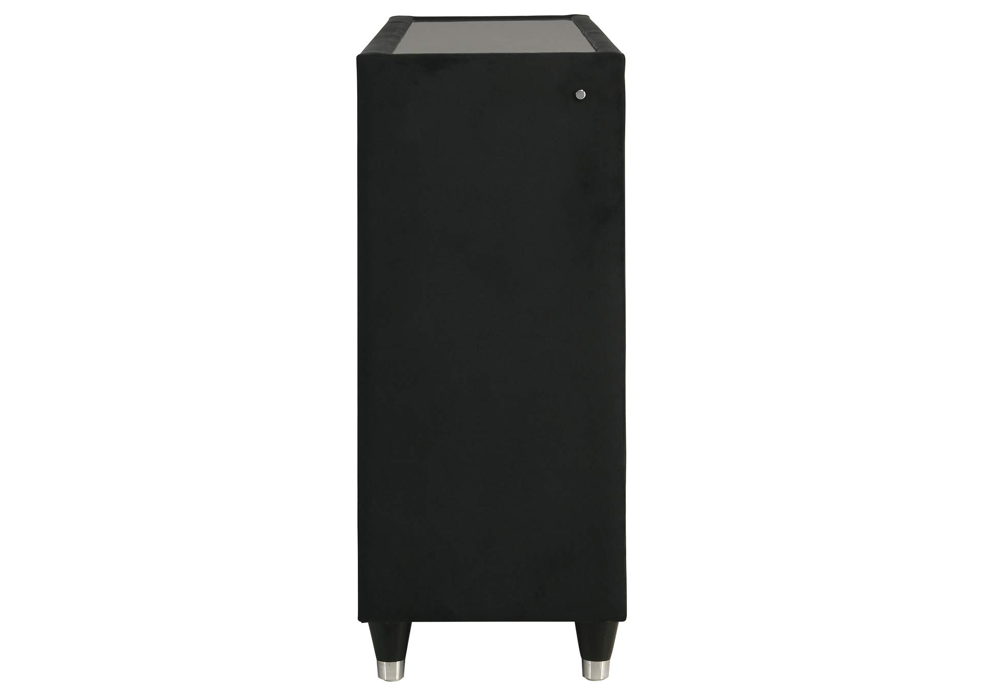 Ravenne 8-drawer Velvet Upholstered LED Dresser Cabinet Black image 10
