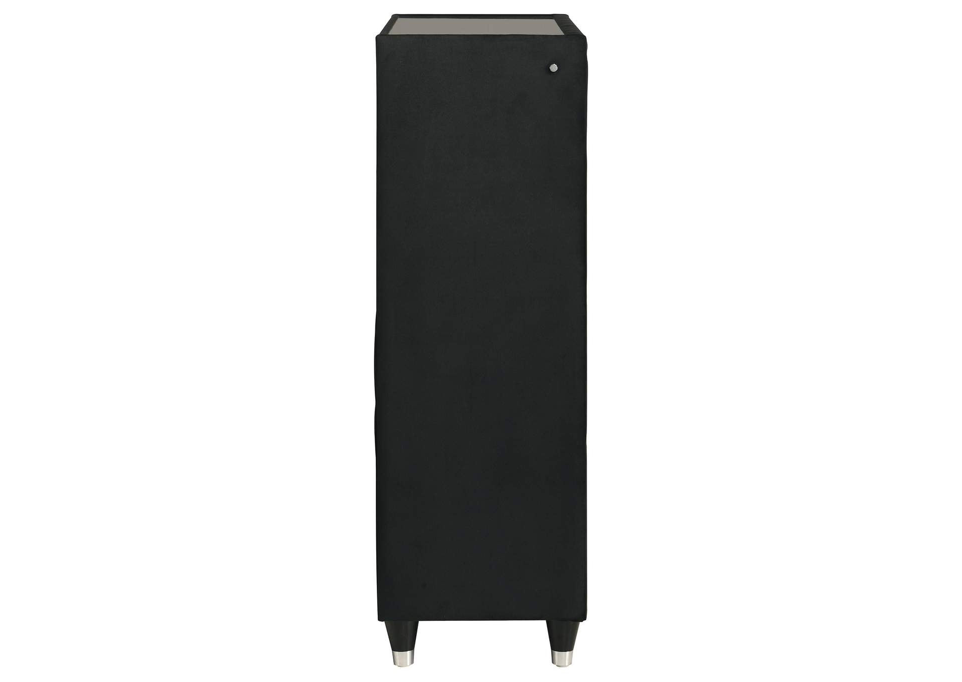 Ravenne 5-drawer Velvet Upholstered LED Chest of Drawers Black image 10
