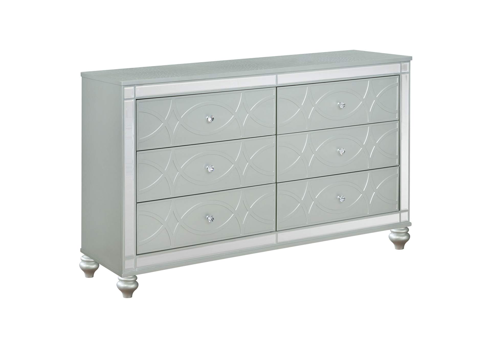 Gunnison 4-piece California King Bedroom Set Silver Metallic