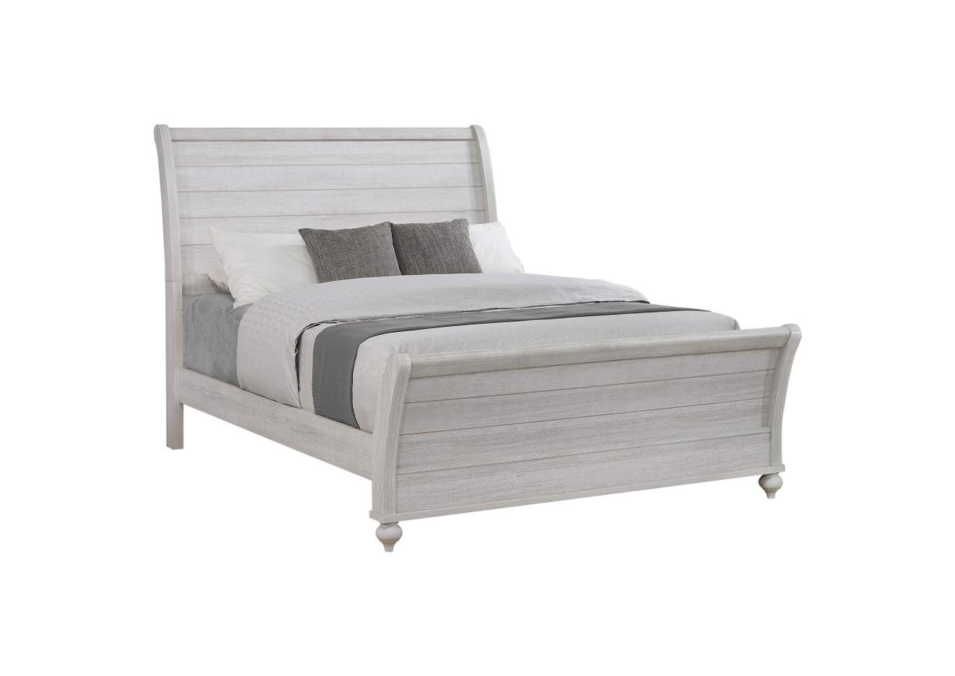 Stillwood Eastern King Sleigh Panel Bed Vintage Linen