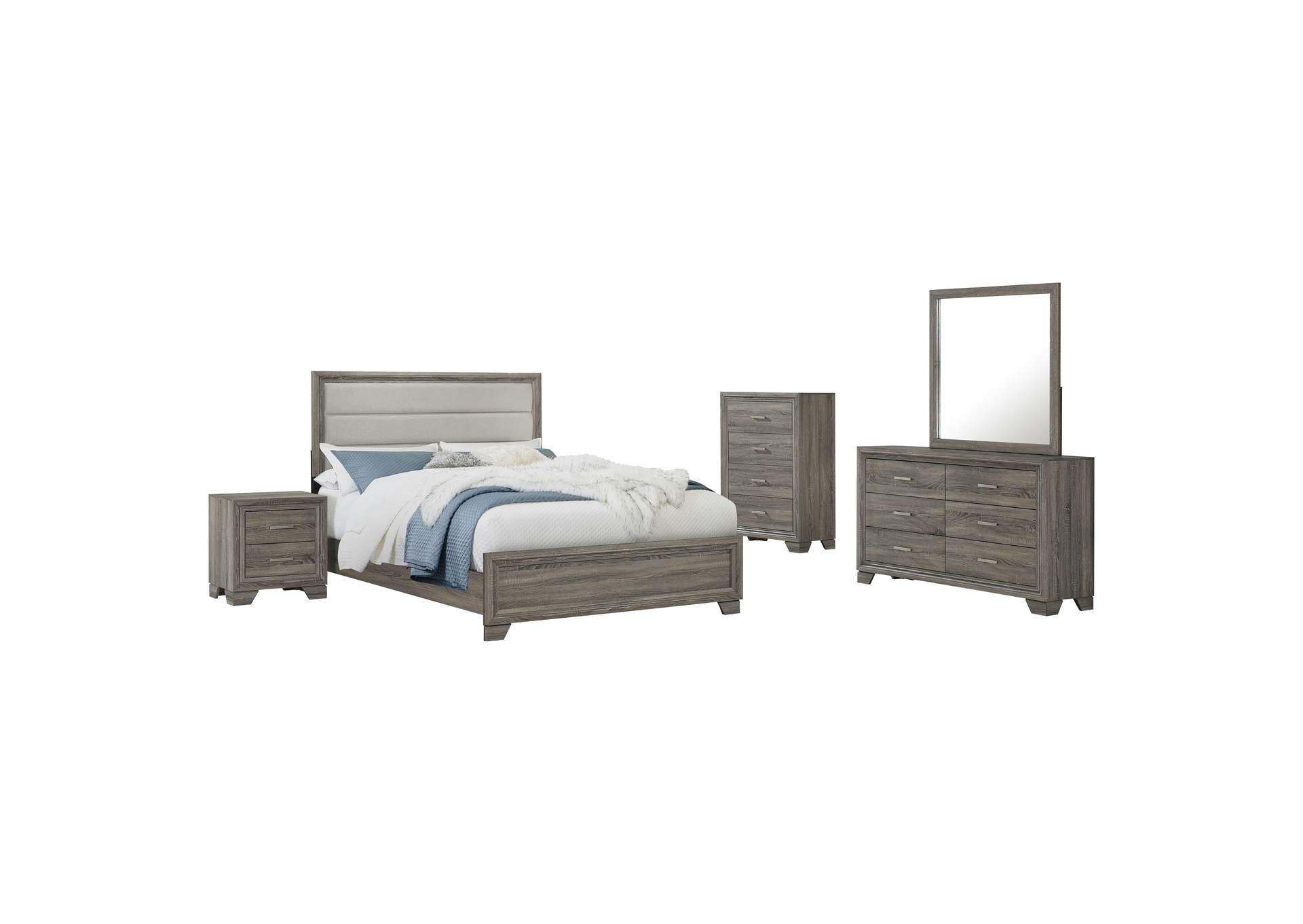 Wright 5-piece California King Bedroom Set Brown Oak