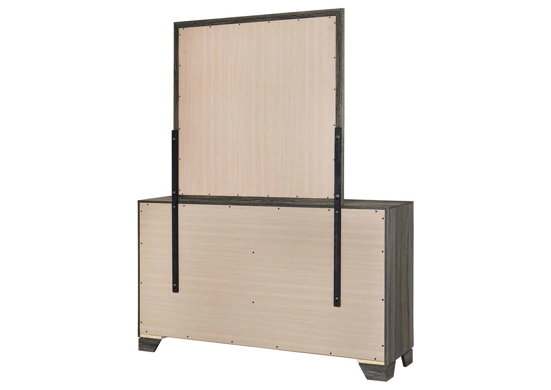 Wright 6-drawer Dresser and Mirror Brown Oak