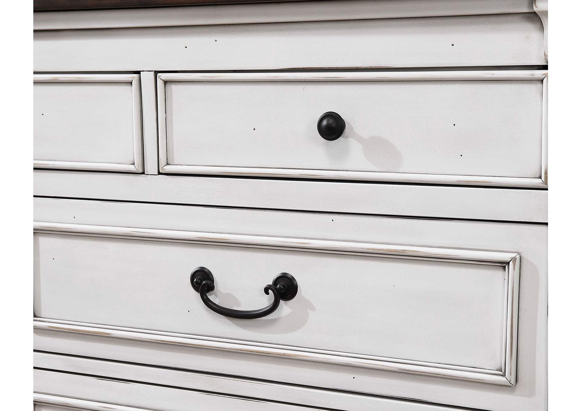 Hillcrest 4-piece Eastern King Bedroom Set Distressed White