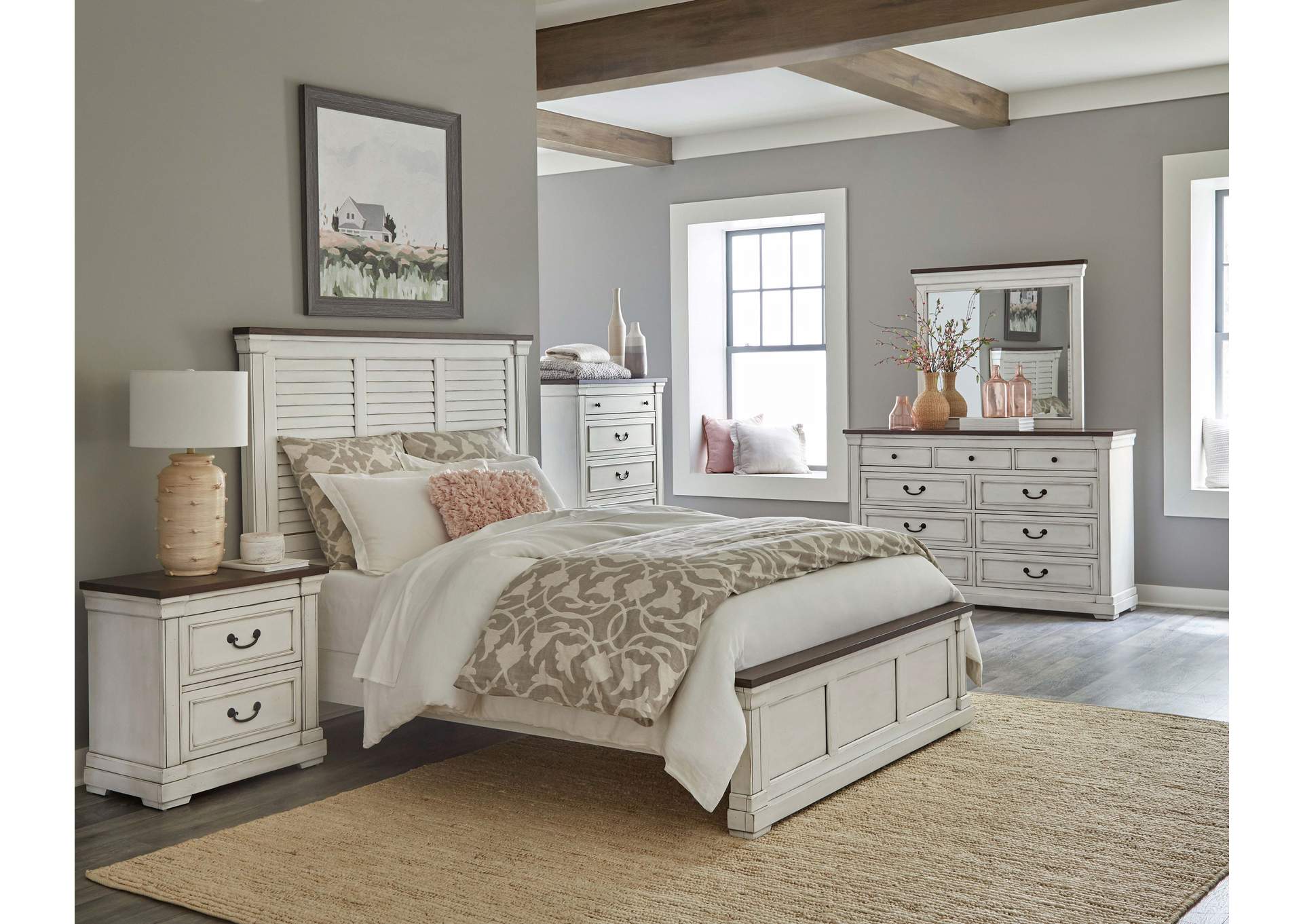Hillcrest 2-drawer Nightstand Distressed White