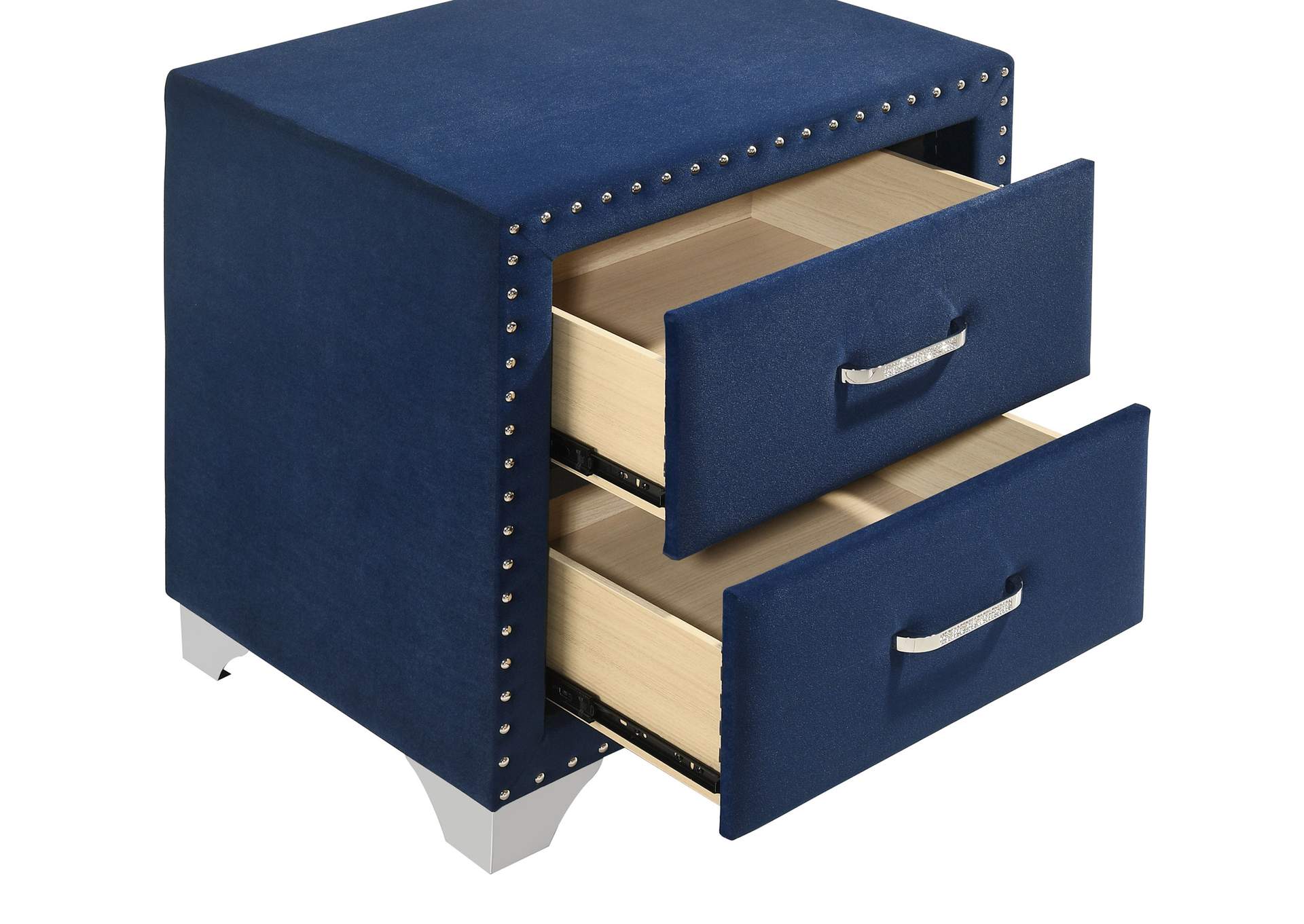 Melody Upholstered 2-drawer Nightstand Pacific Blue image 11
