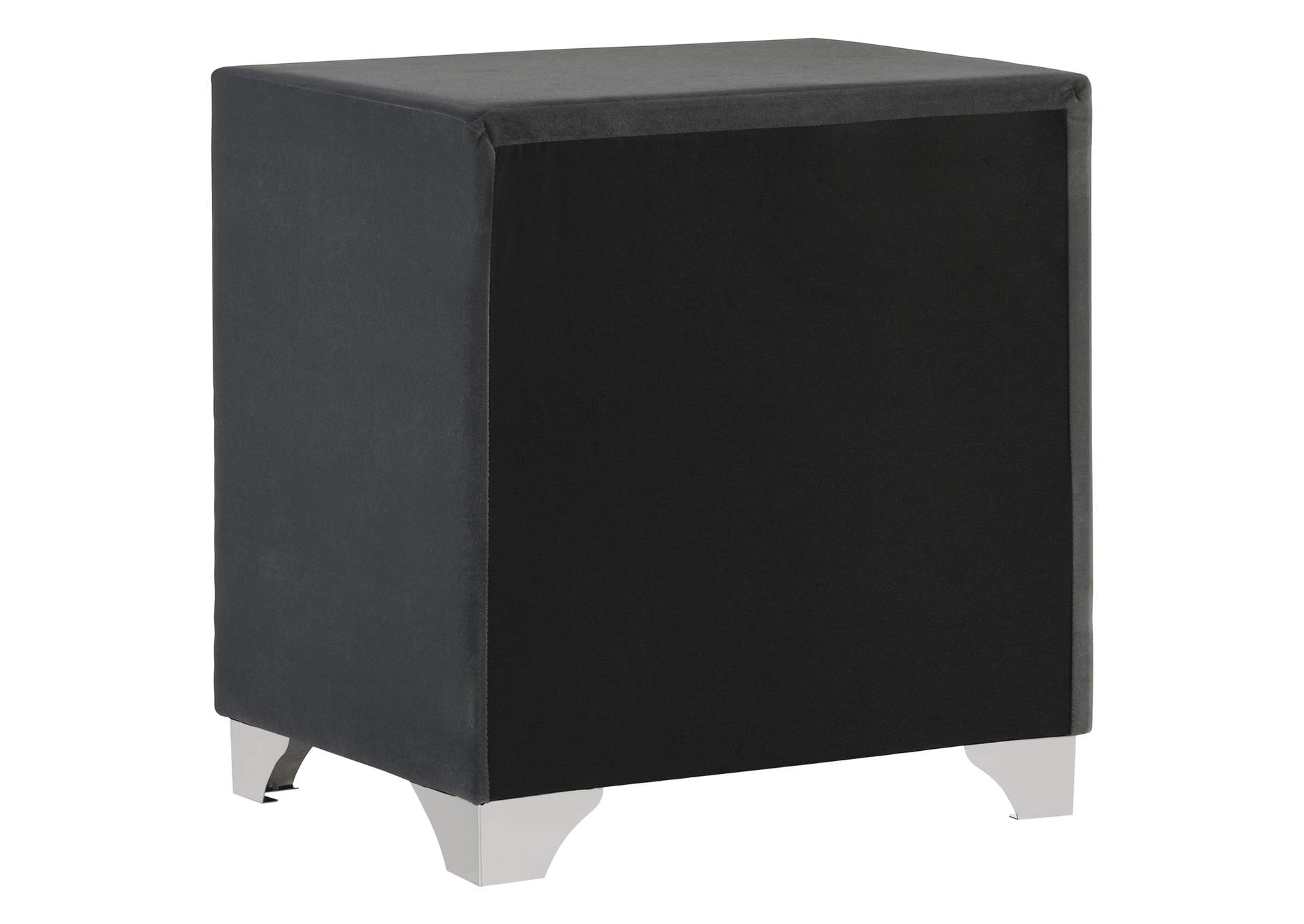 Melody Upholstered 2-drawer Nightstand Grey image 7