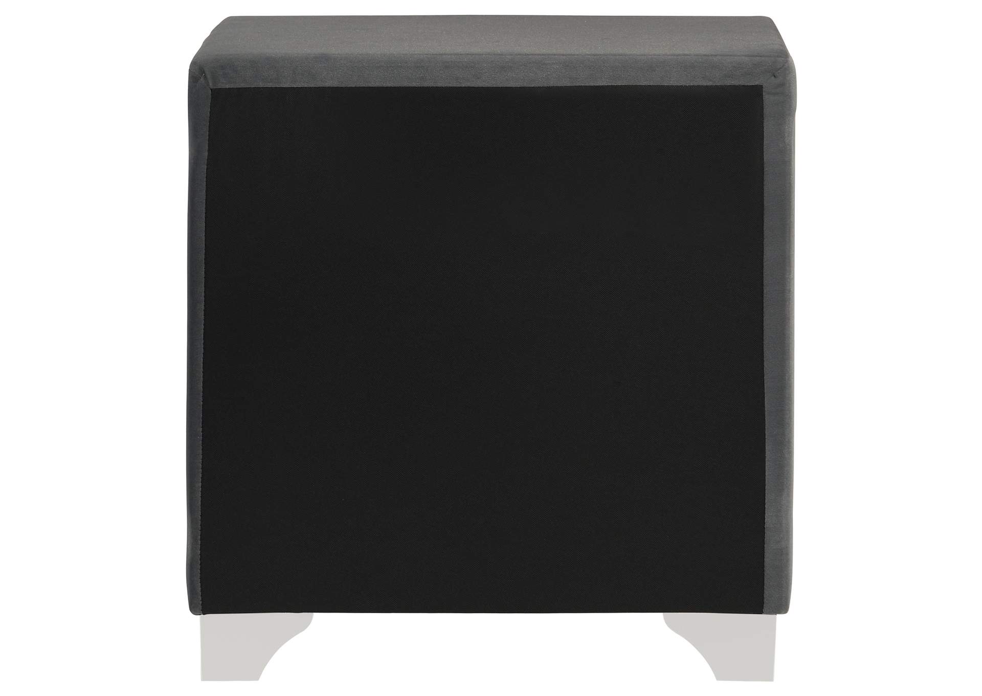 Melody Upholstered 2-drawer Nightstand Grey image 8