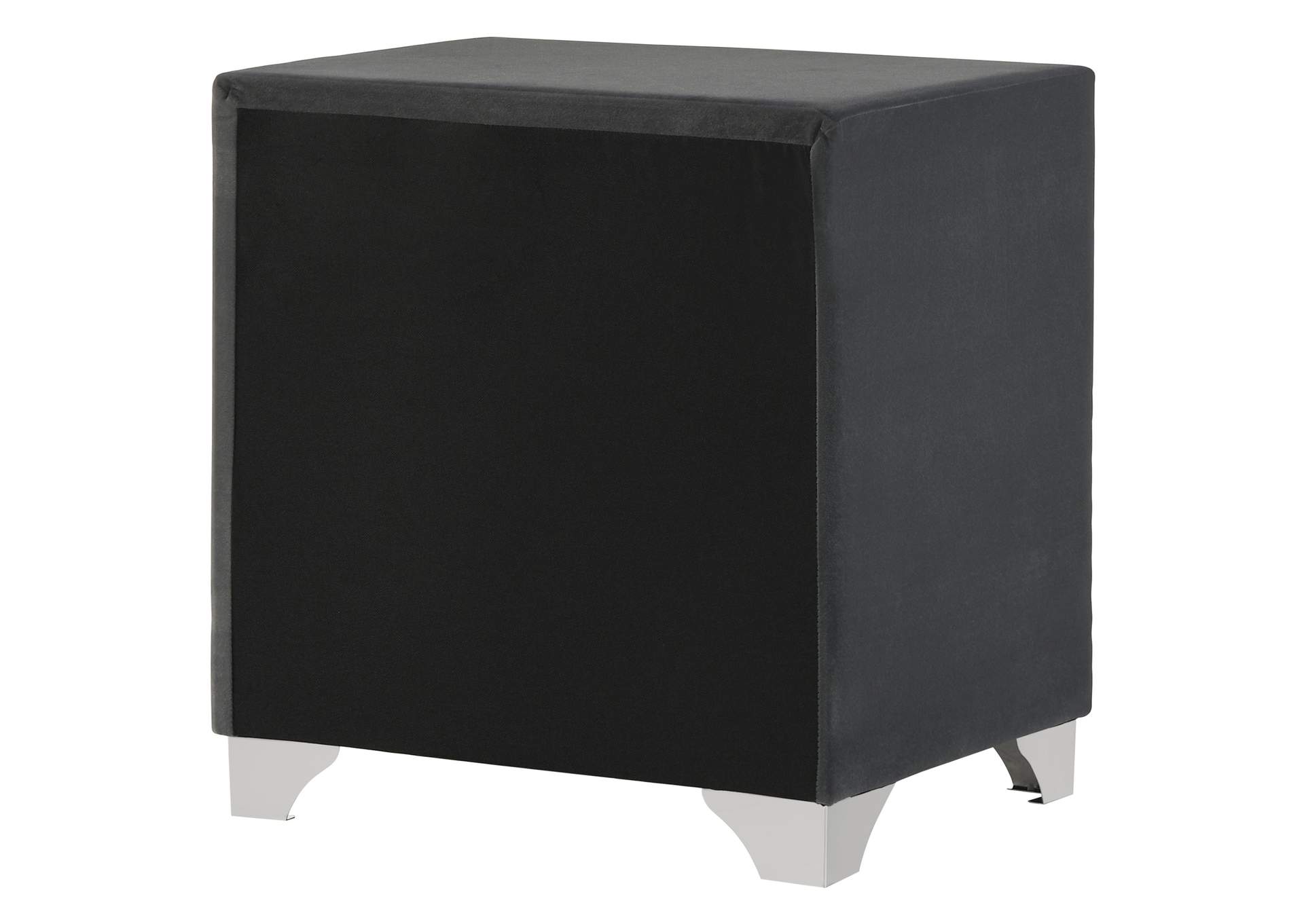 Melody Upholstered 2-drawer Nightstand Grey image 9