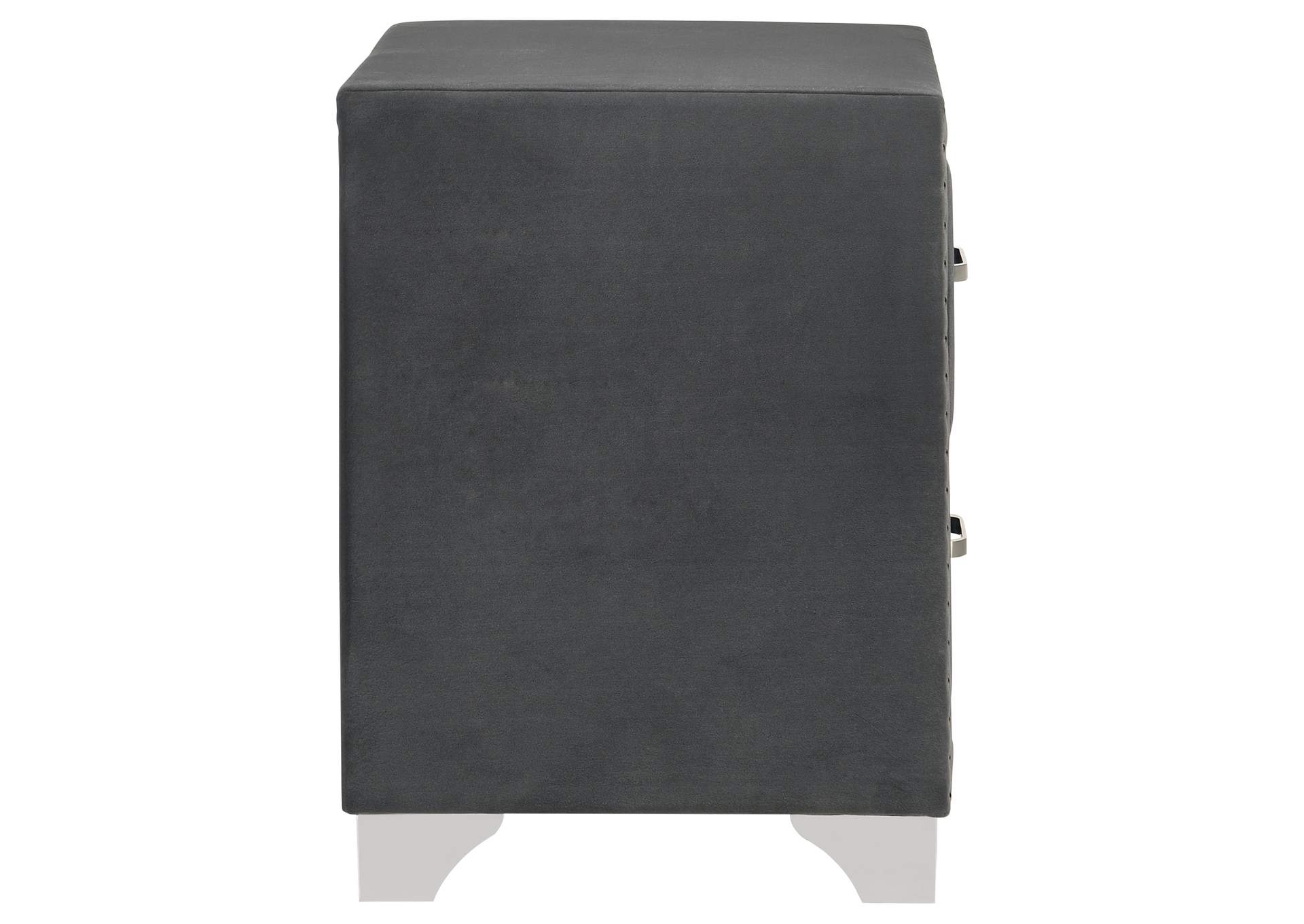 Melody Upholstered 2-drawer Nightstand Grey image 10