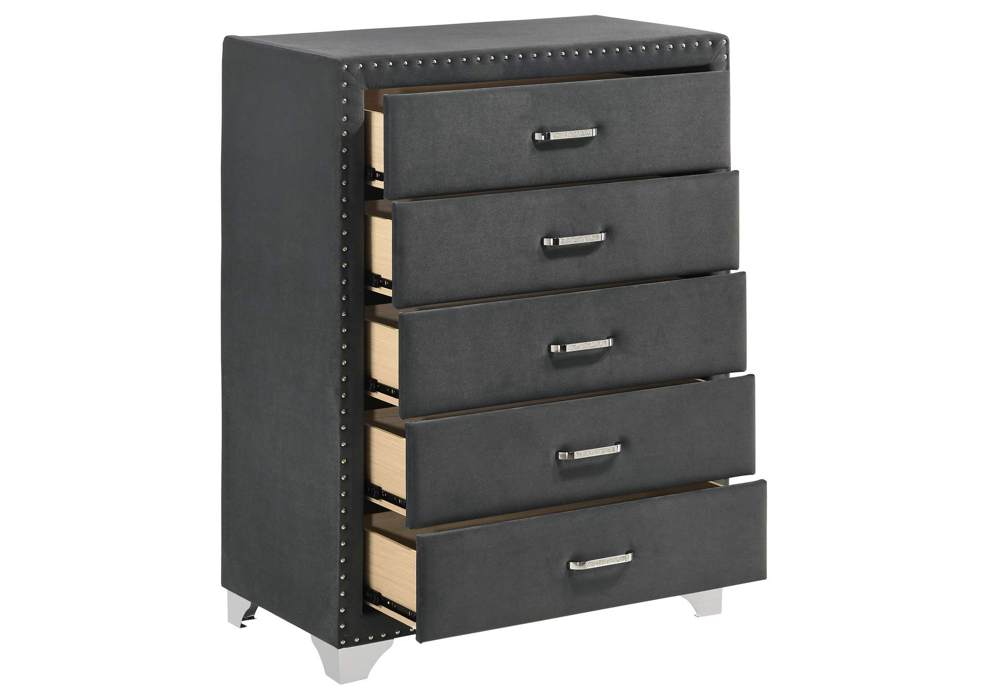 Melody 5-drawer Bedroom Chest Grey image 11