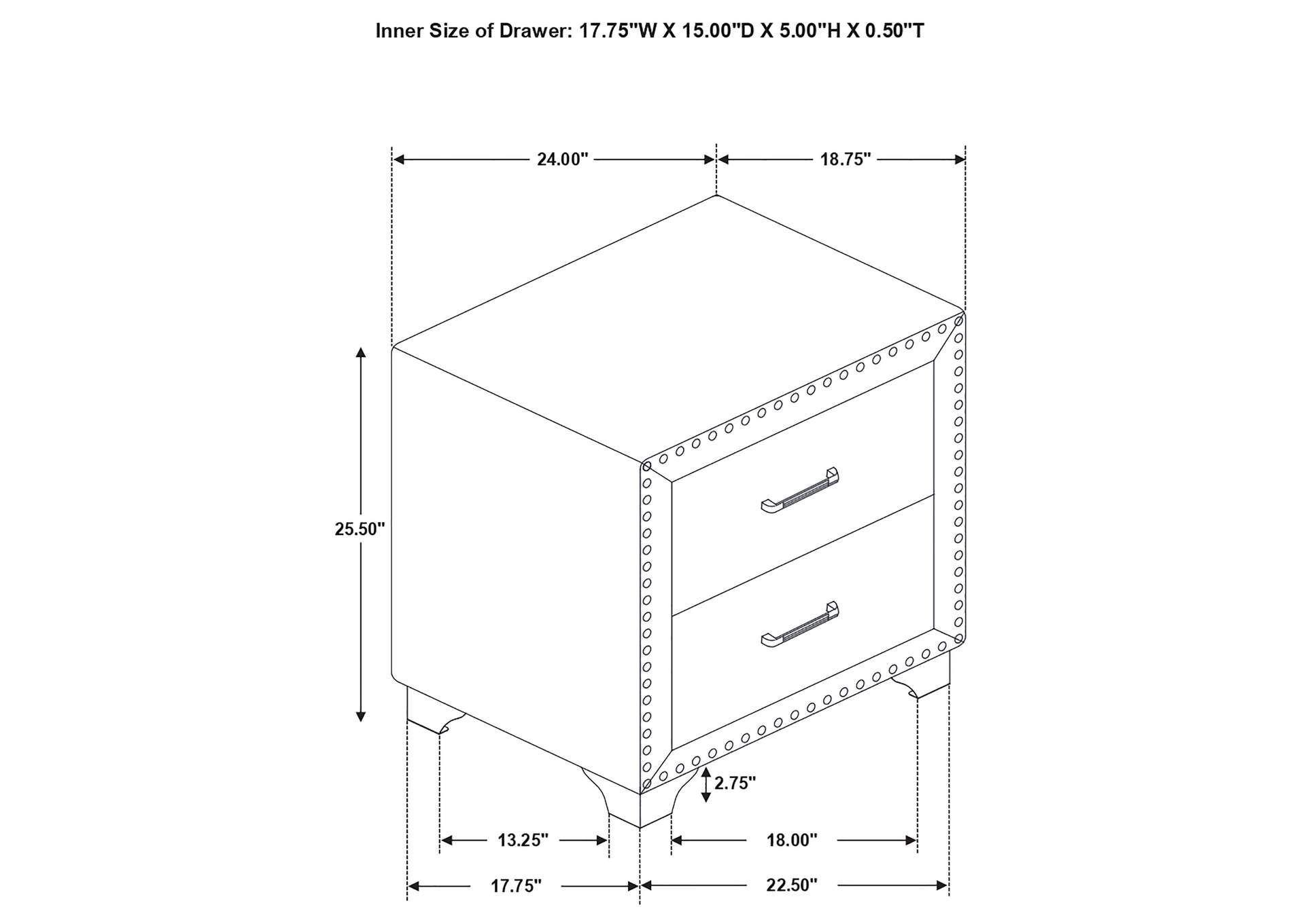 Melody 5-drawer Bedroom Chest Grey image 14
