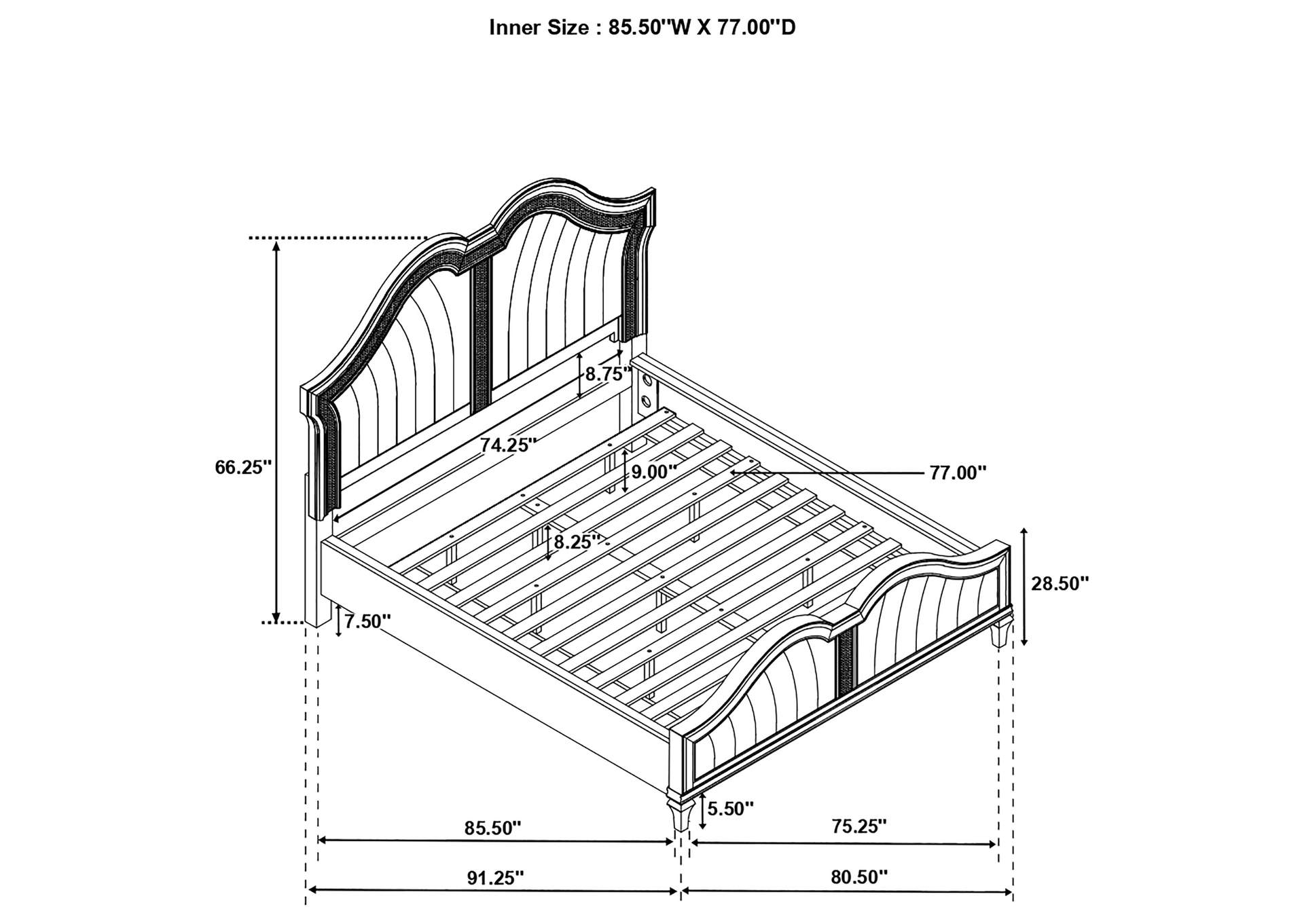 Evangeline Wood California King LED Panel Bed Silver Oak image 10