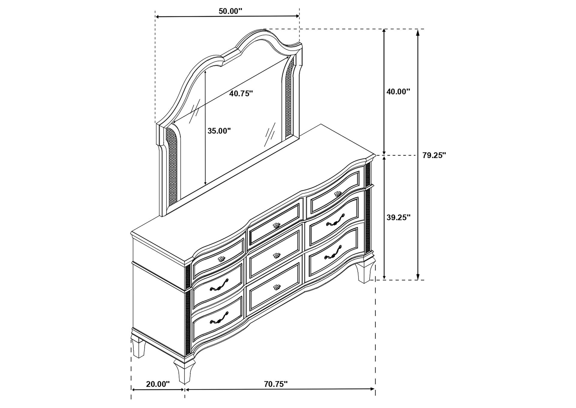 DRESSER WITH MIRROR