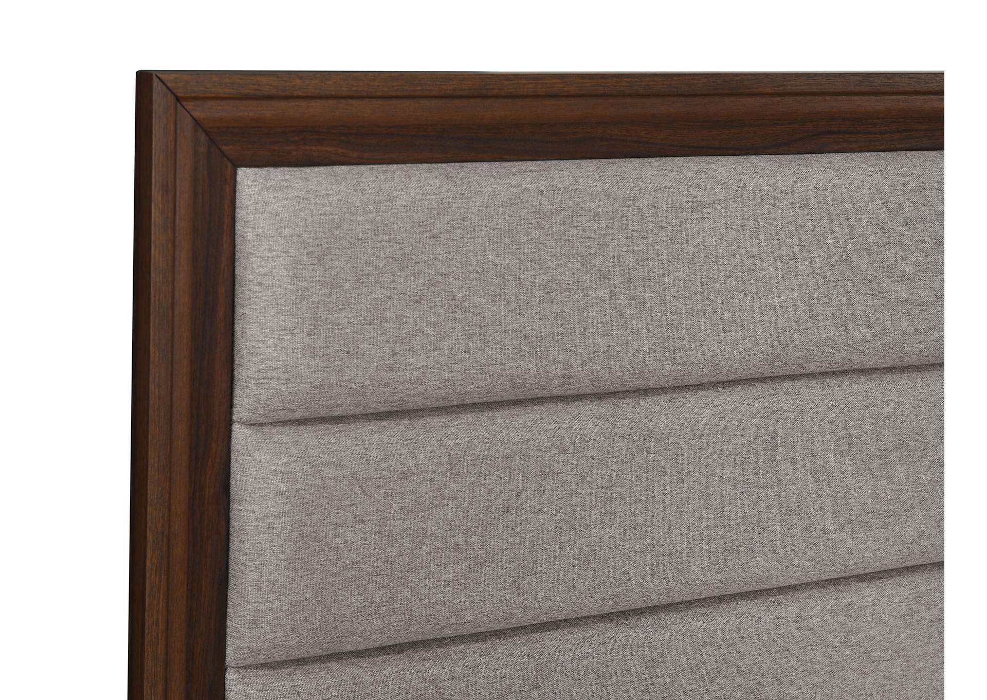 Welsley 50-inch Upholstered Queen Bed Walnut