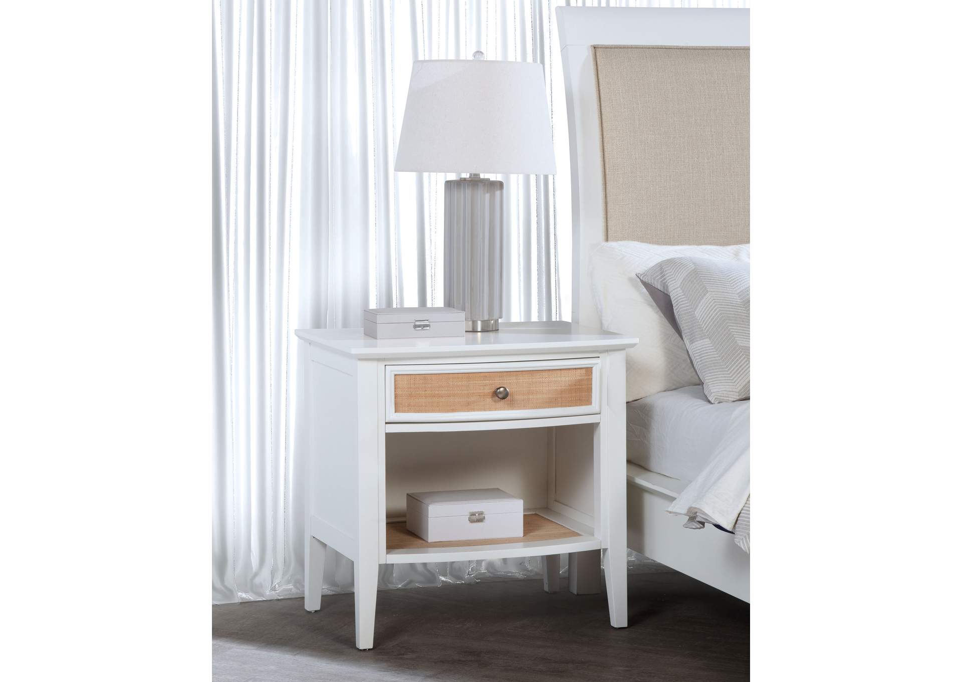 Bexhill 1-drawer Nightstand Bedside Table White