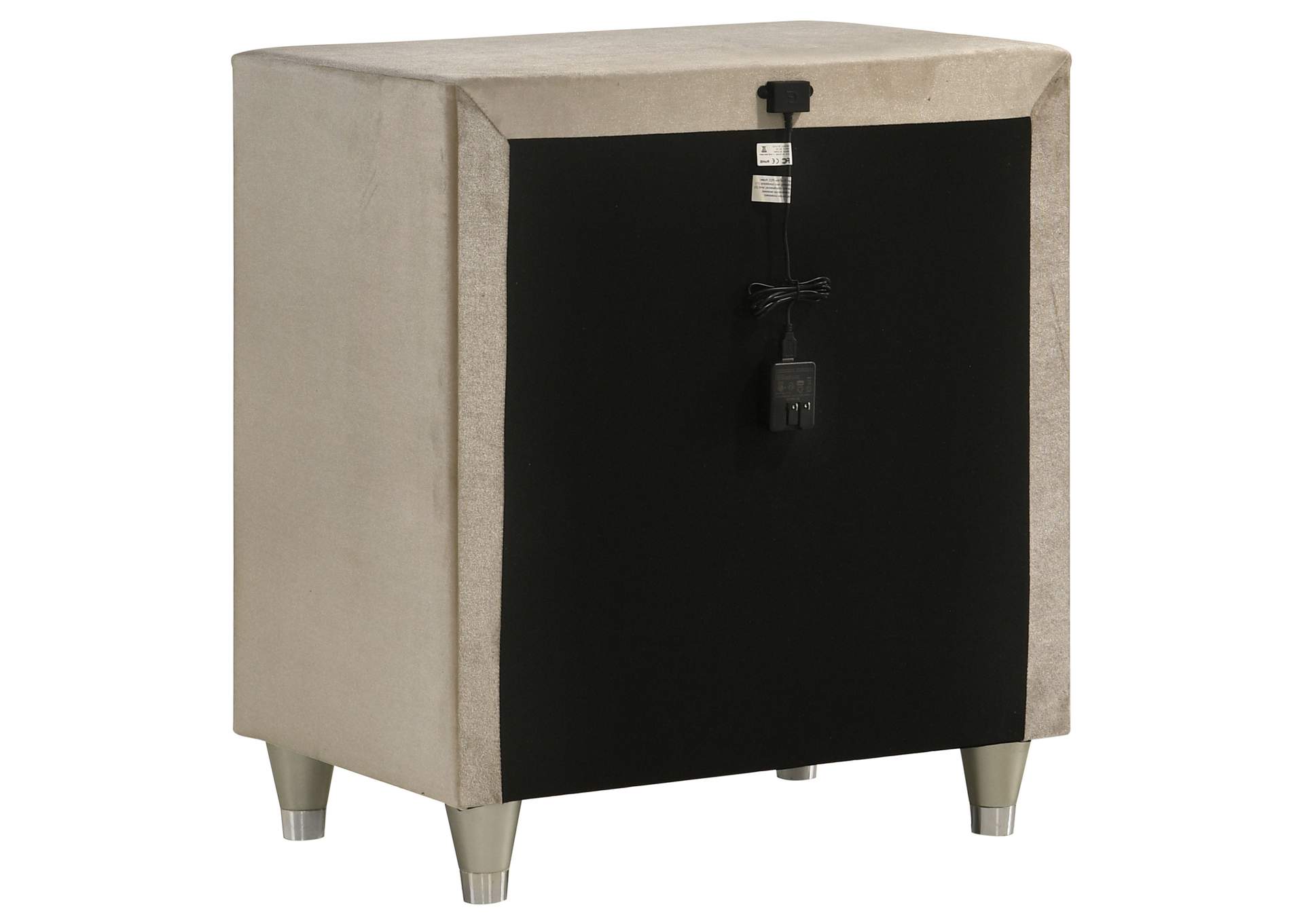 Antonella Upholstered 3-drawer Nightstand Ivory and Camel image 18