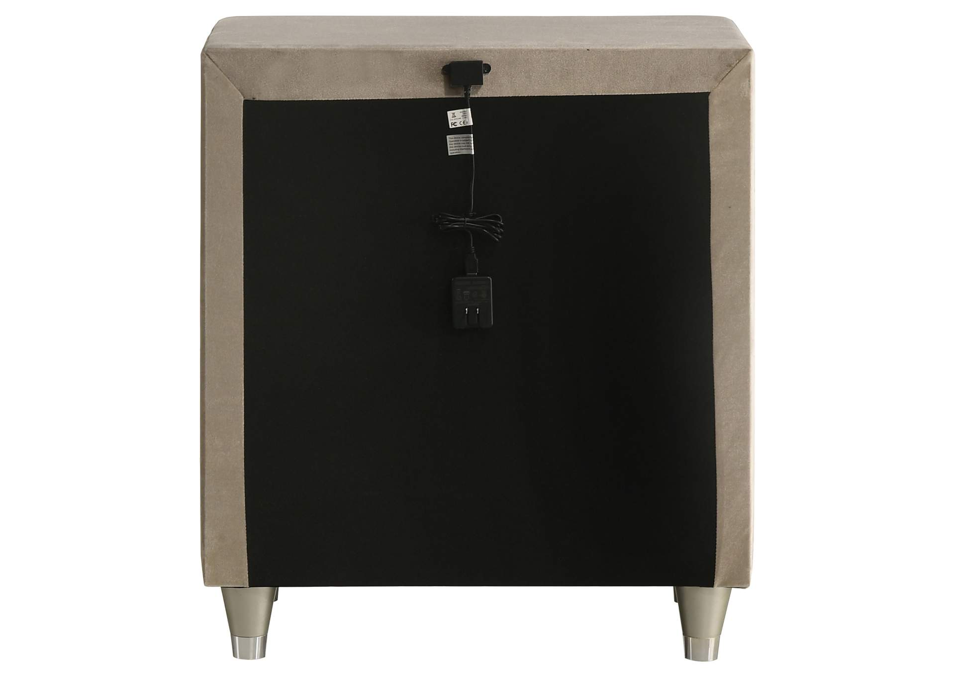 Antonella Upholstered 3-drawer Nightstand Ivory and Camel image 17