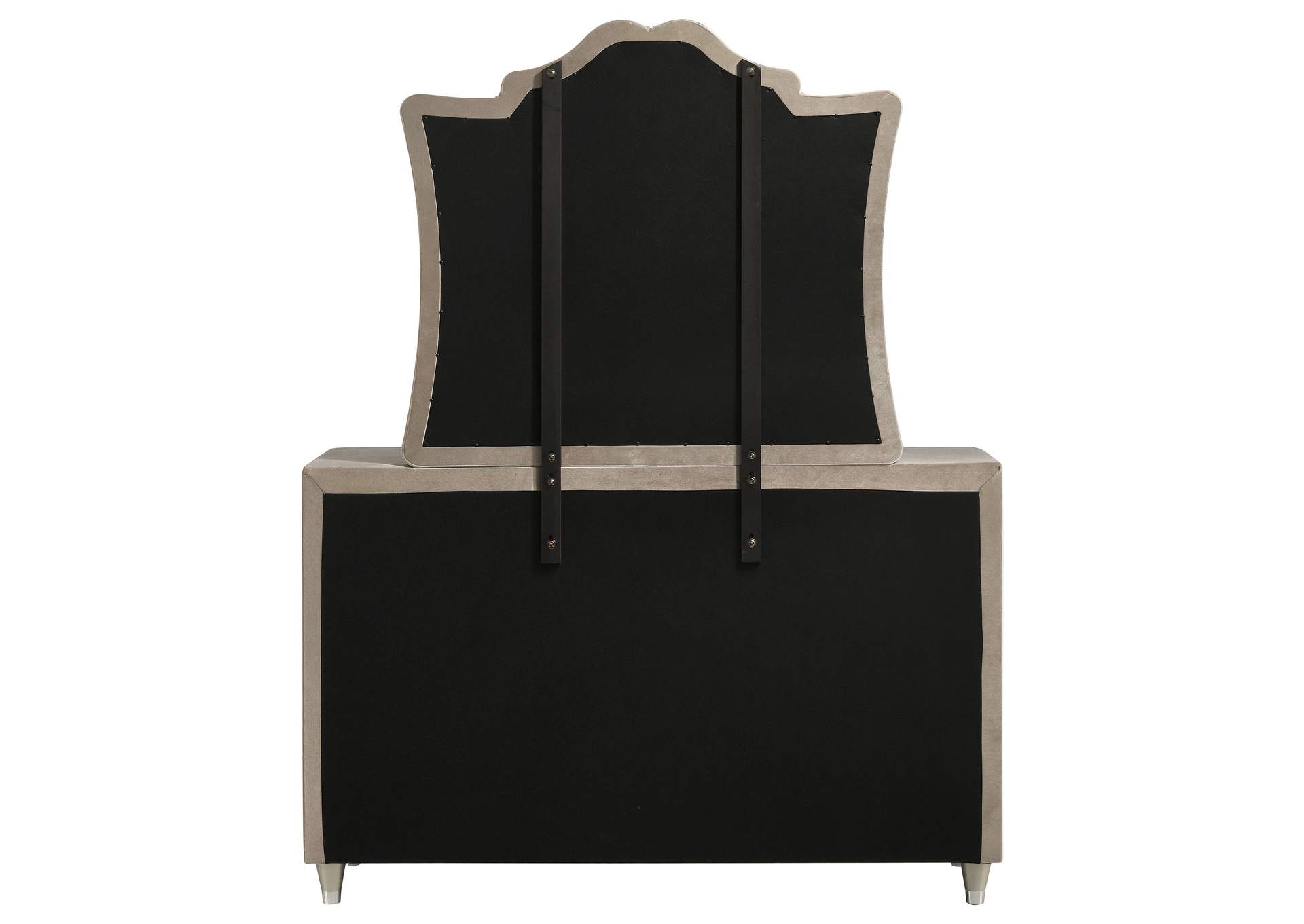 Antonella 7-drawer Upholstered Dresser with Mirror Ivory image 8