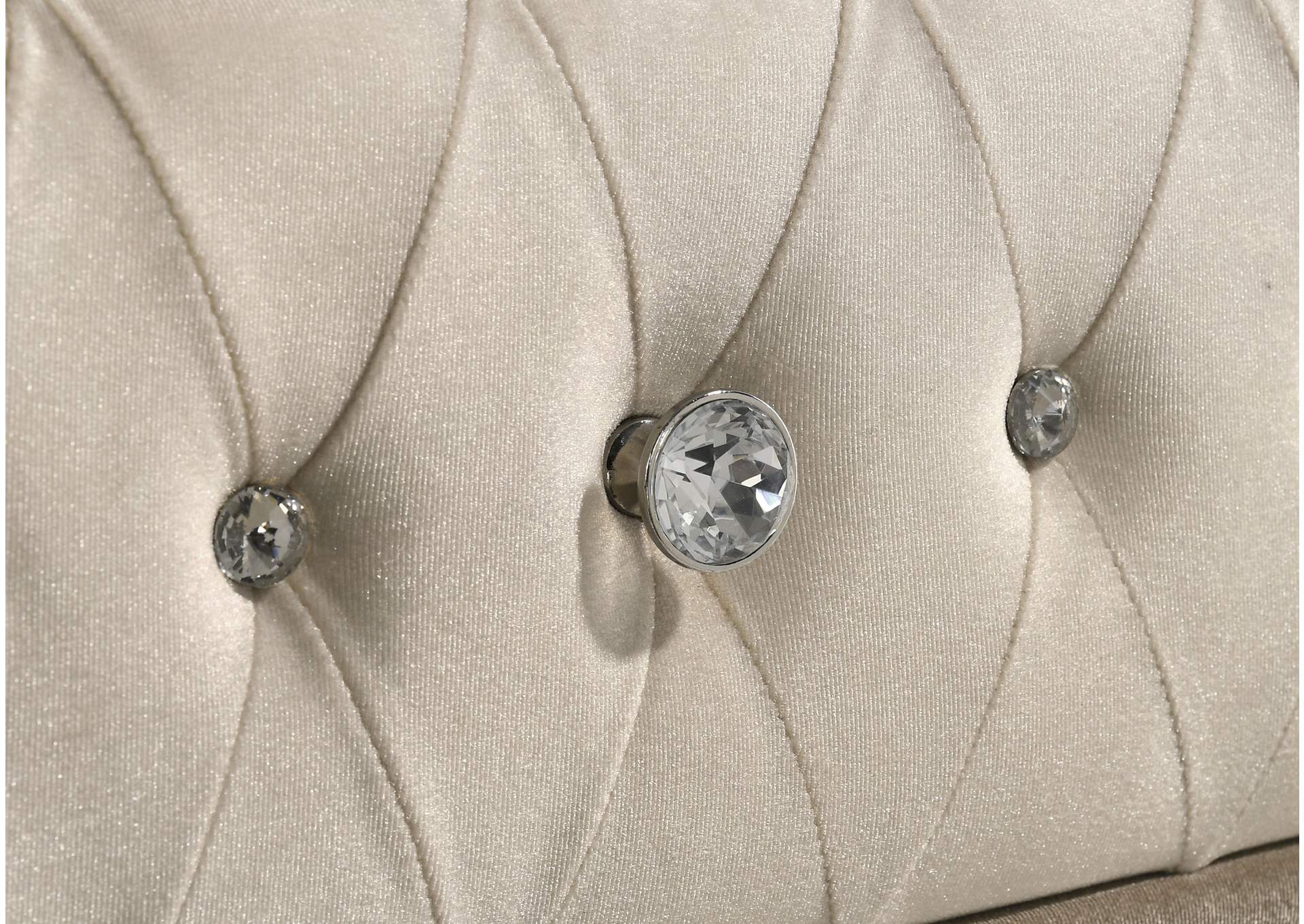 Antonella 7-drawer Upholstered Dresser with Mirror Ivory image 12