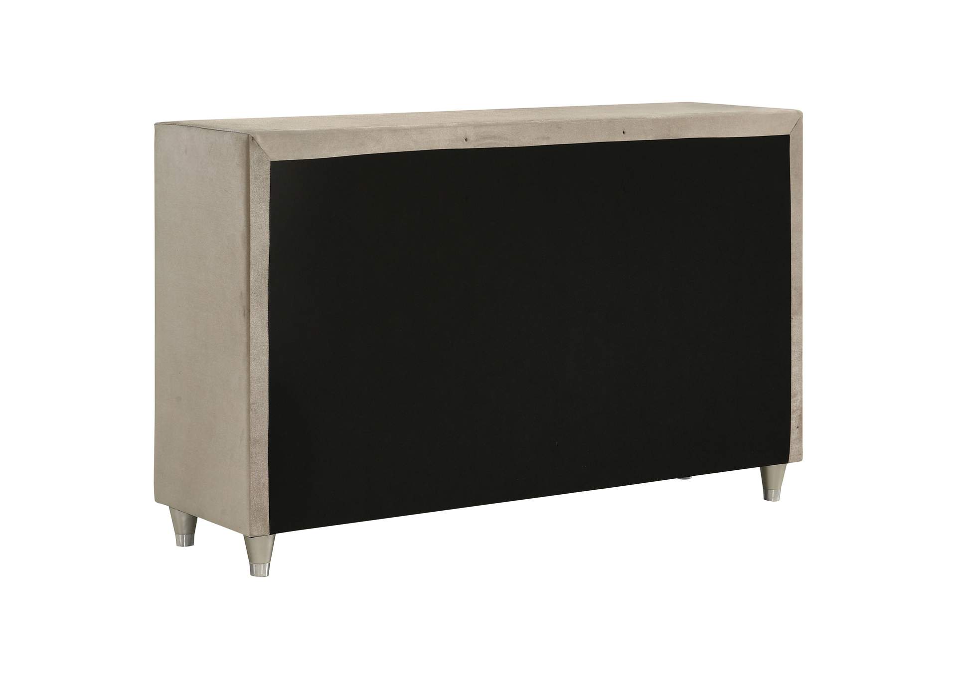 Antonella 7-drawer Upholstered Dresser Ivory and Camel image 7