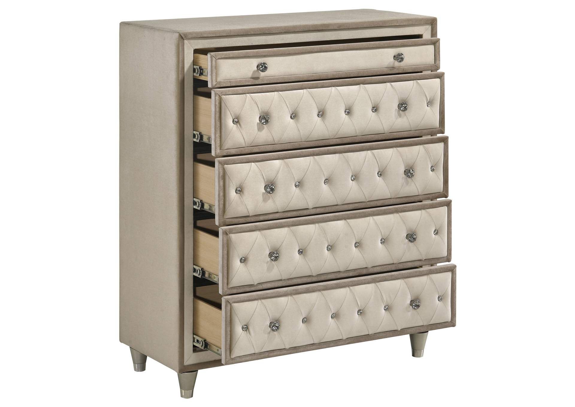 Antonella 5-drawer Bedroom Chest Ivory and Camel image 11