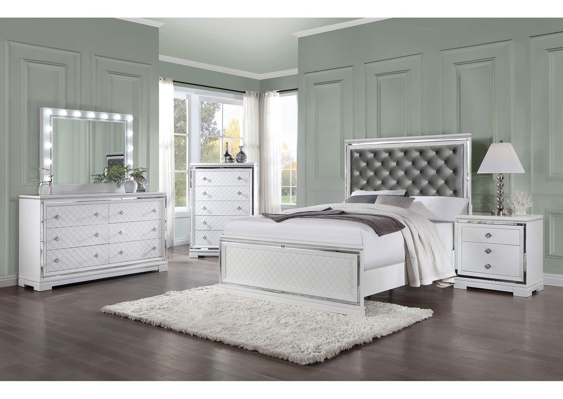 Eleanor Upholstered Tufted Bedroom Set White