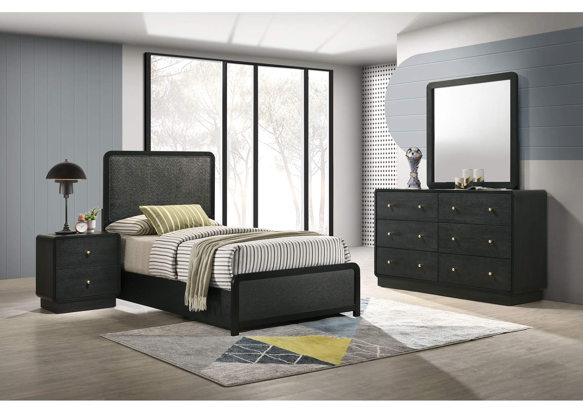 Cavelle 4-piece Twin Bedroom Set Black image 1