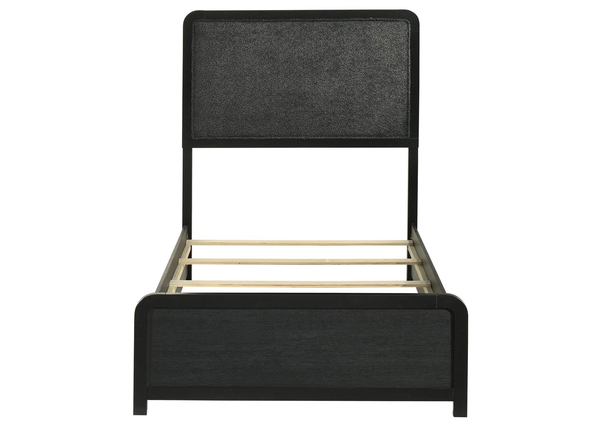 Cavelle 51-inch Upholstered Twin Panel Bed Black image 5