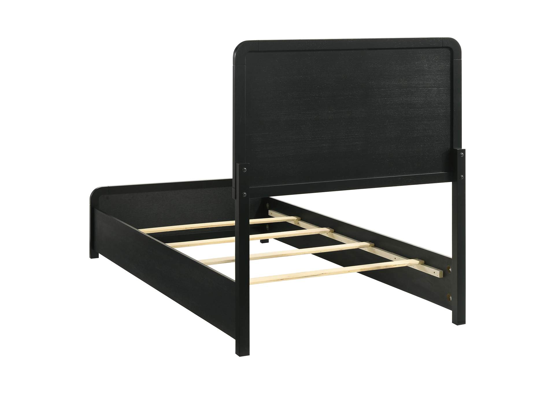 Cavelle 51-inch Upholstered Twin Panel Bed Black image 6