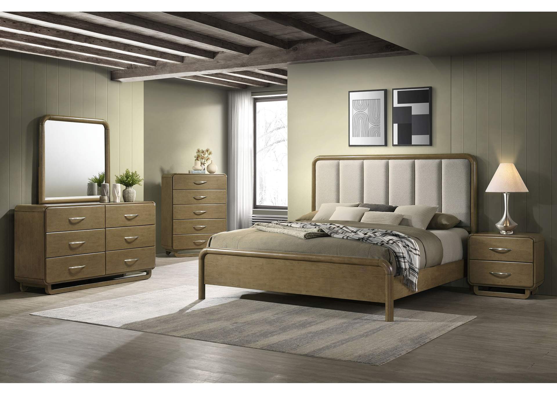Amsbury 5-piece Eastern King Bedroom Set Nutmeg