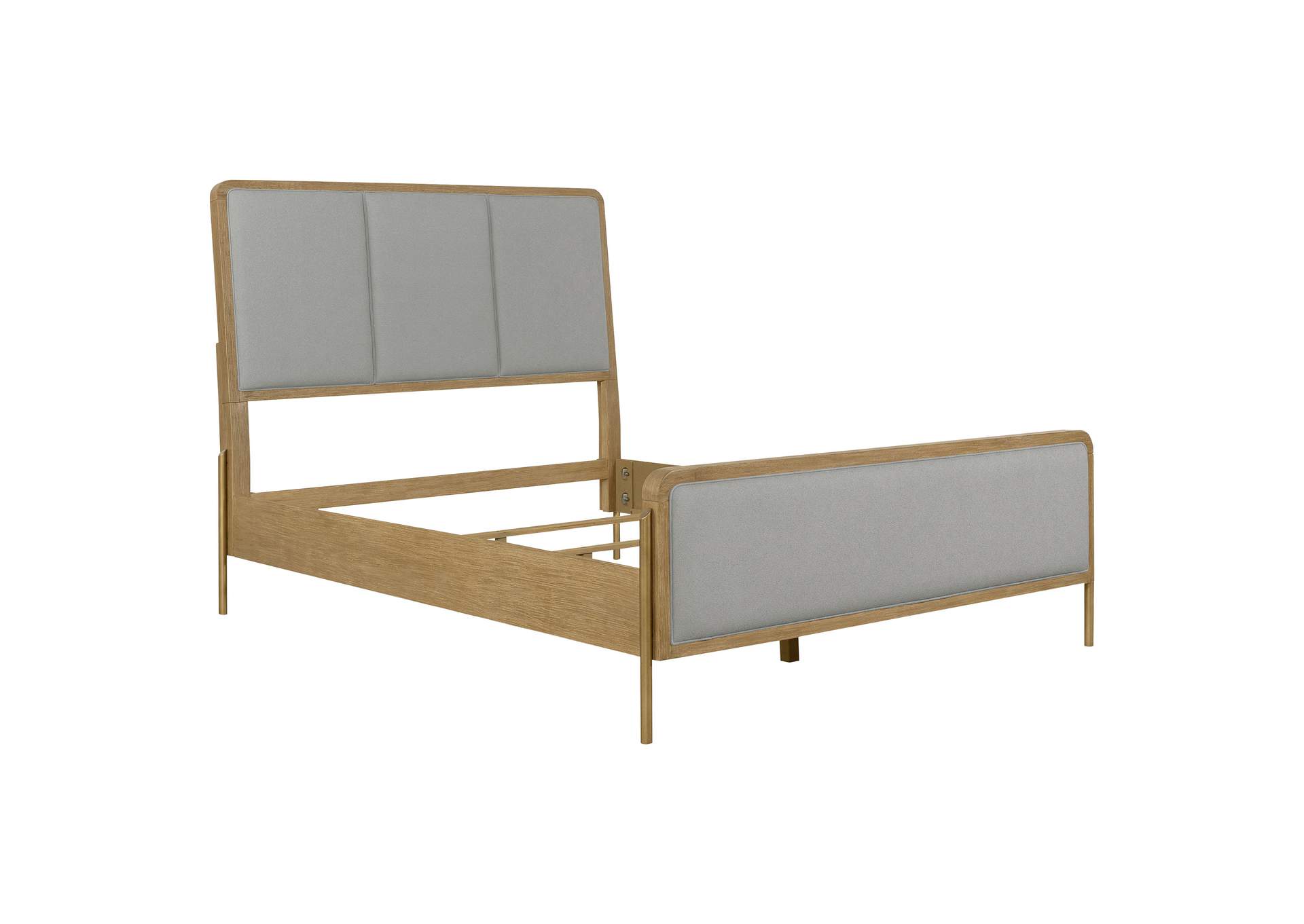 Arini Upholstered Queen Panel Bed Sand Wash and Grey