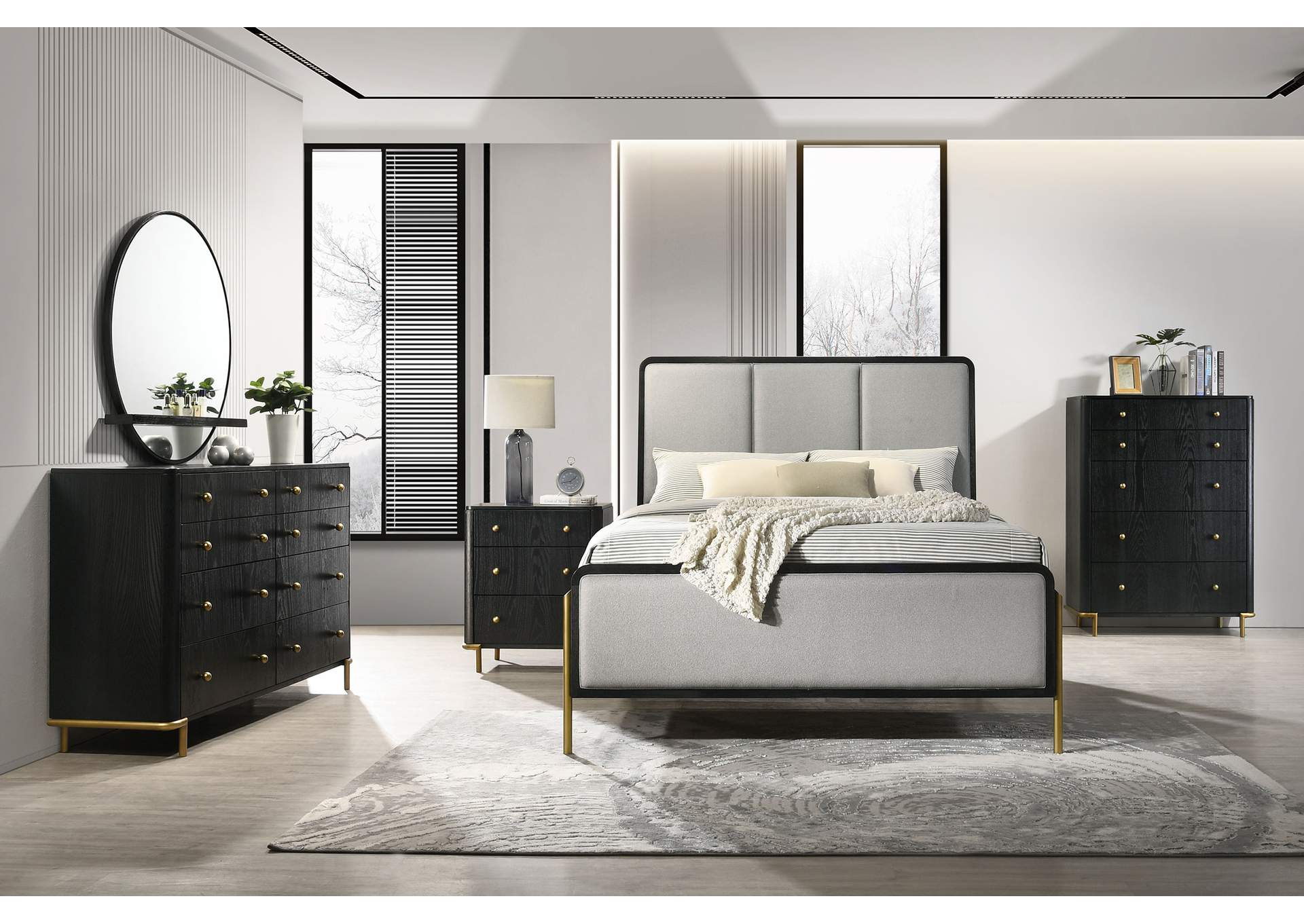 Arini 8-drawer Dresser with Mirror Black