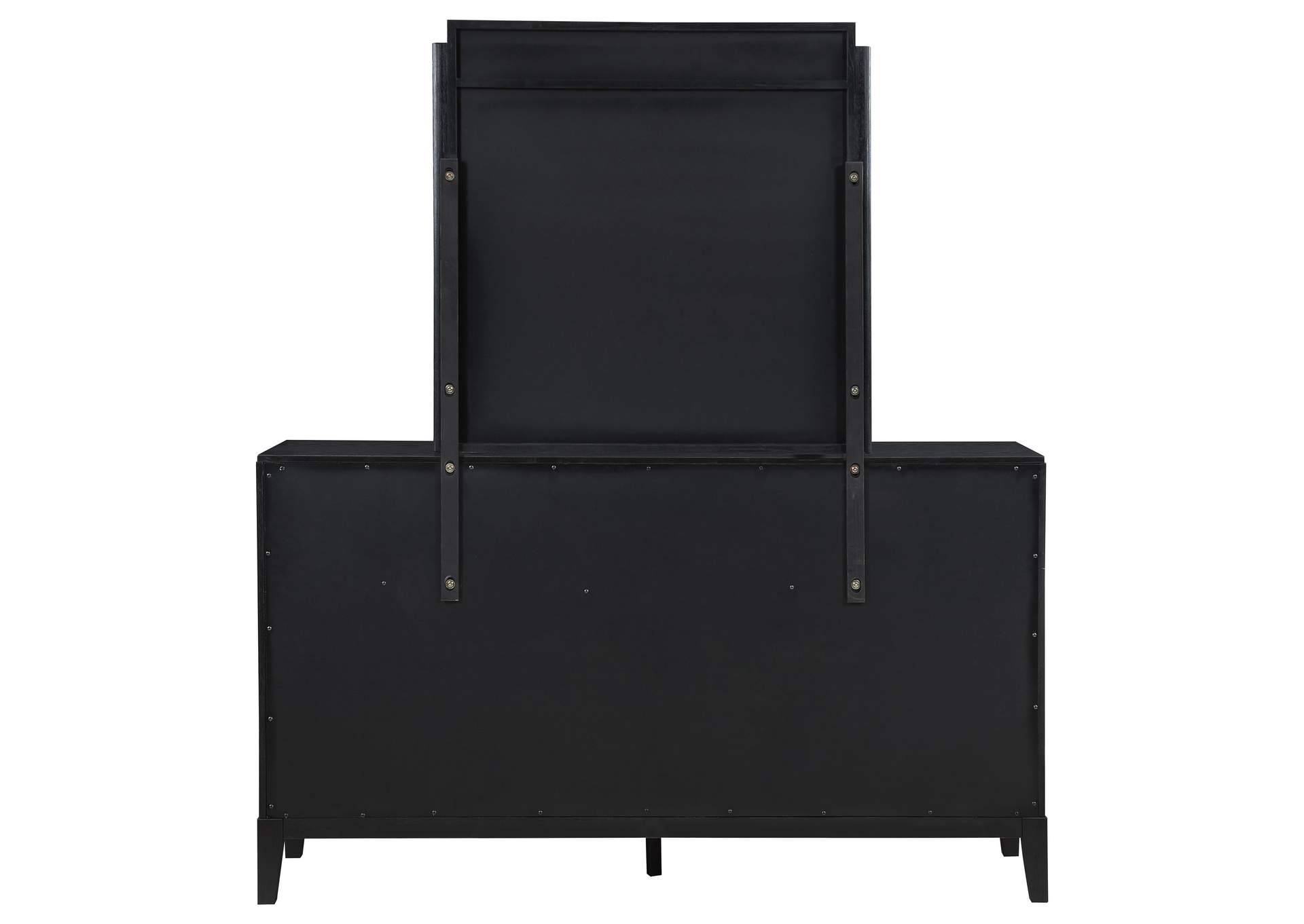 Brookmead 8-drawer Dresser with Mirror Black