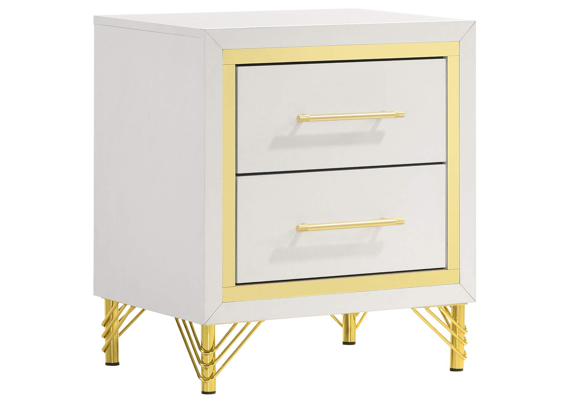 Lucia 2-drawer Nightstand Bedside Table White