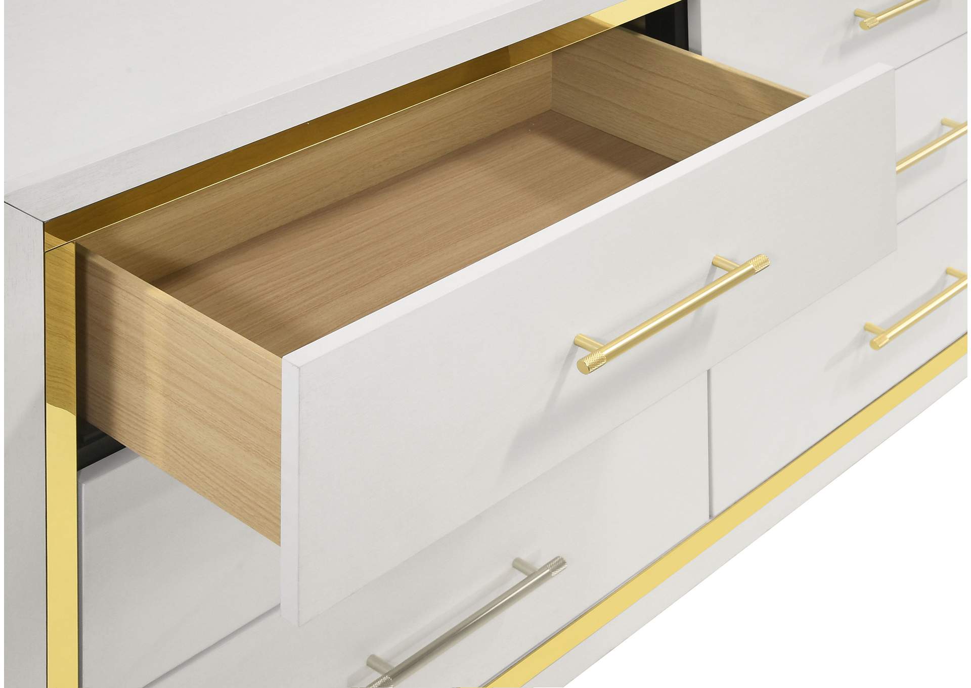 Lucia 6-drawer Dresser with Mirror White