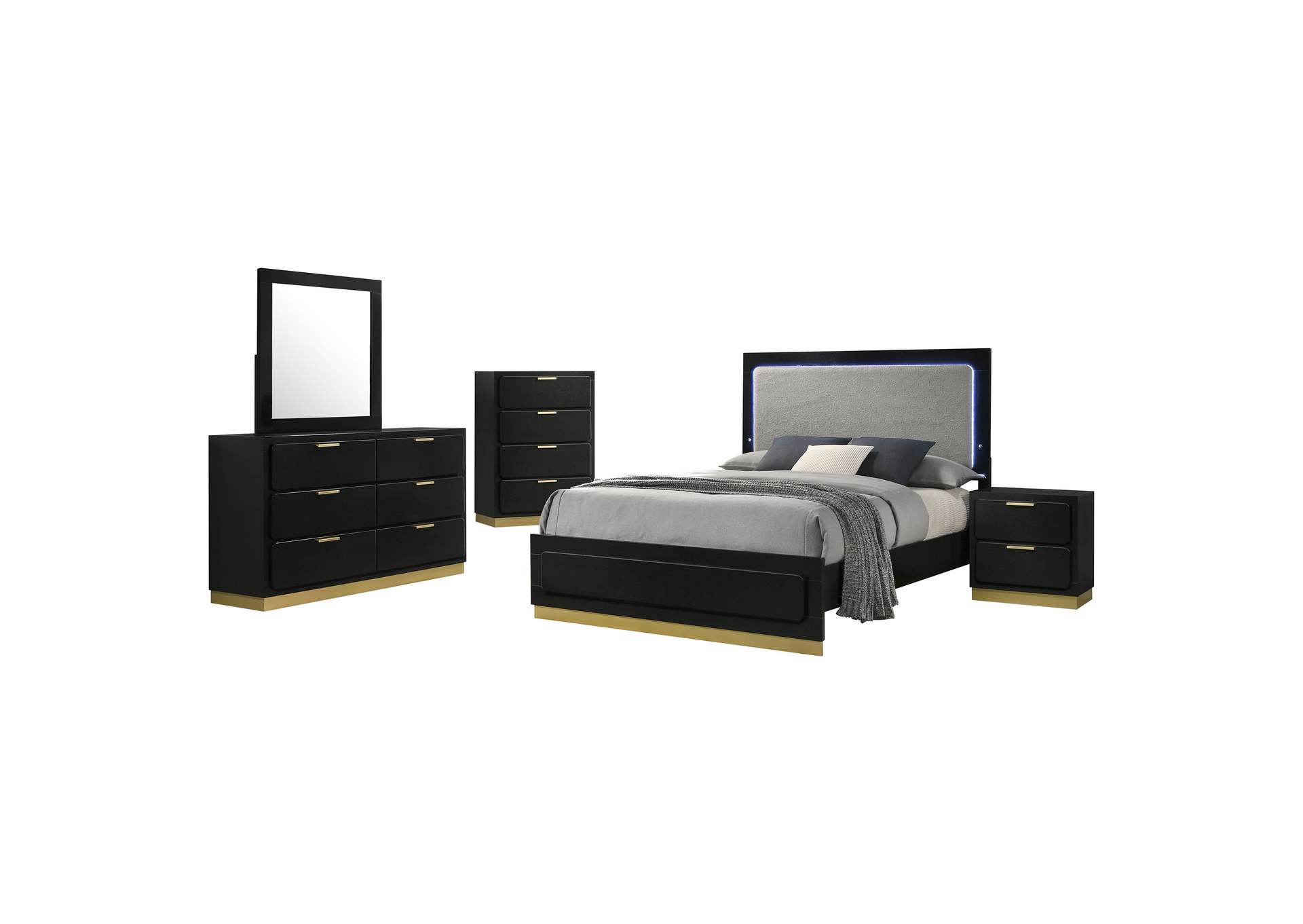 Caraway 5-piece California King Bedroom Set Black