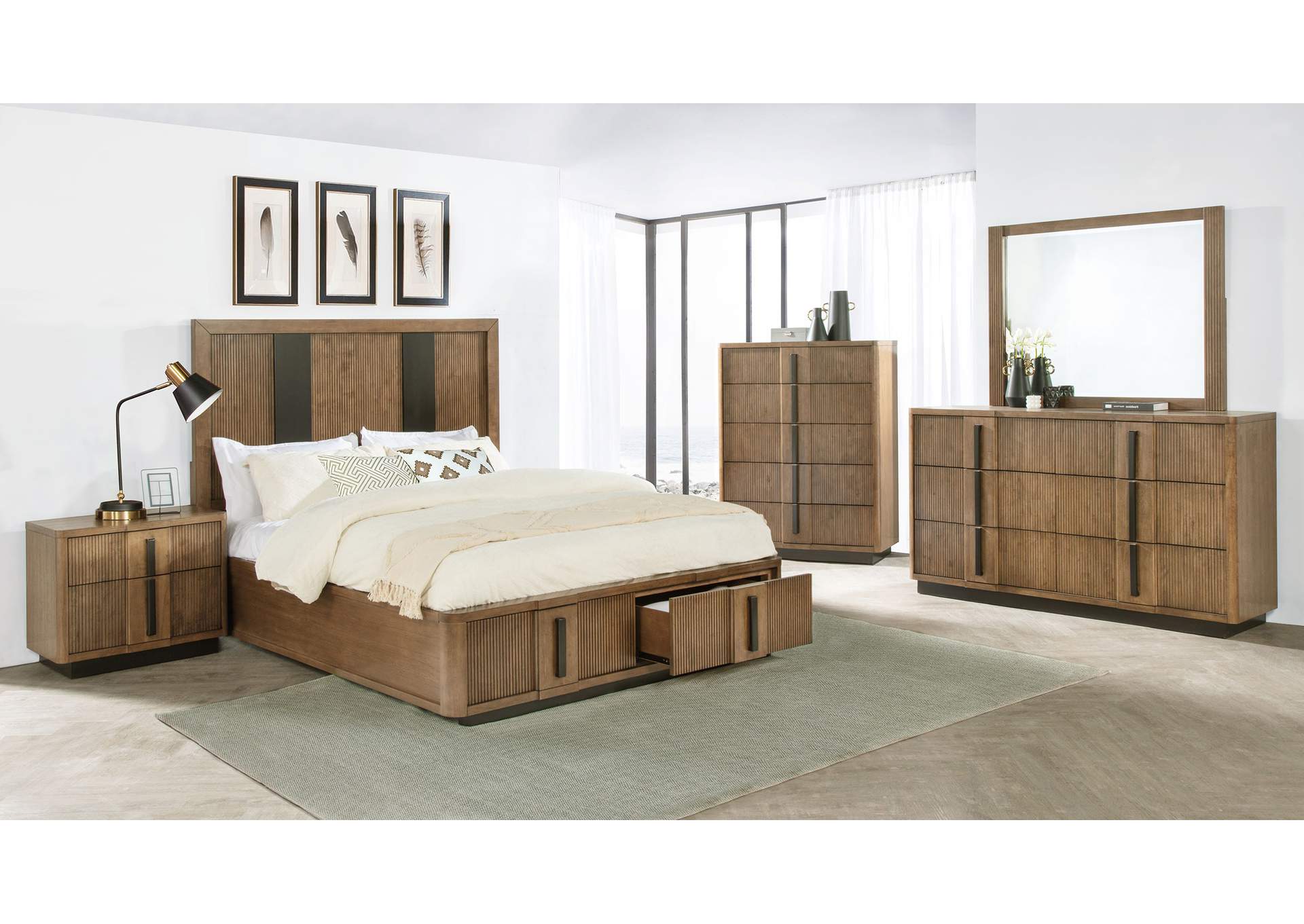 Terrace 2-drawer California King Storage Bed Ash Brown