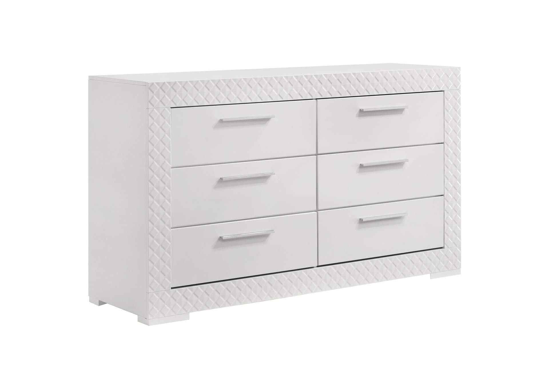 Ives 4-piece Eastern King Bedroom Set White High Gloss