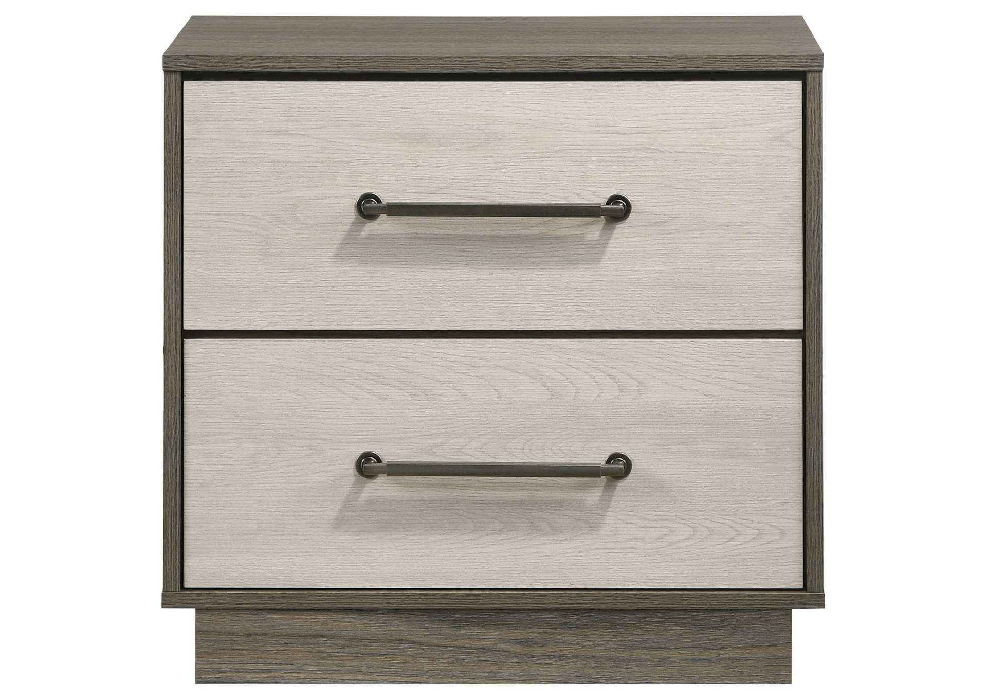 Fenwick 2-drawer Nightstand Bedside Table Grey Oak