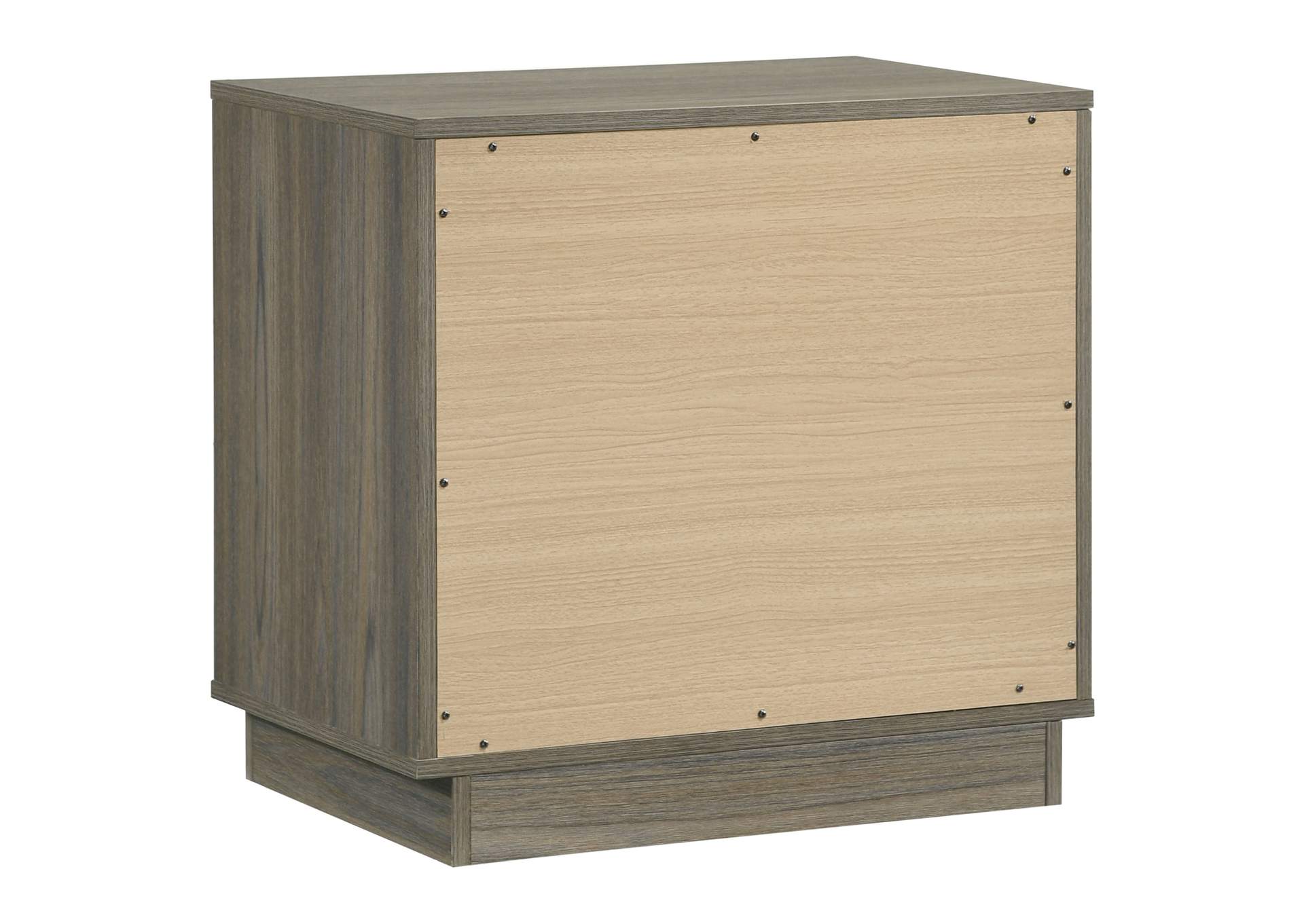 Fenwick 2-drawer Nightstand Bedside Table Grey Oak