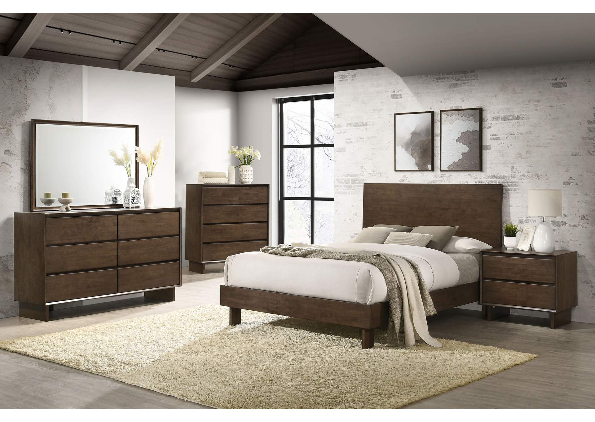 Glenwood 4-drawer Chest of Drawers Warm Brown
