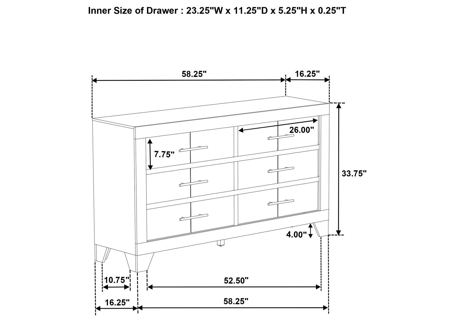 Trenton 6-drawer Bedroom Dresser Rustic Cream