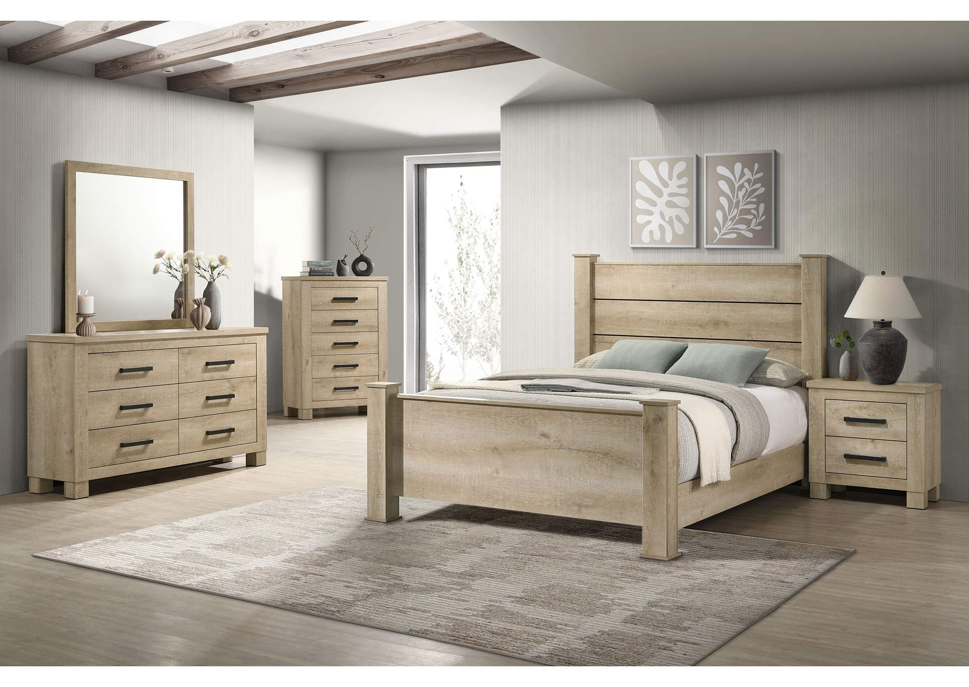 Oakglen 6-drawer Bedroom Dresser Weathered Oak